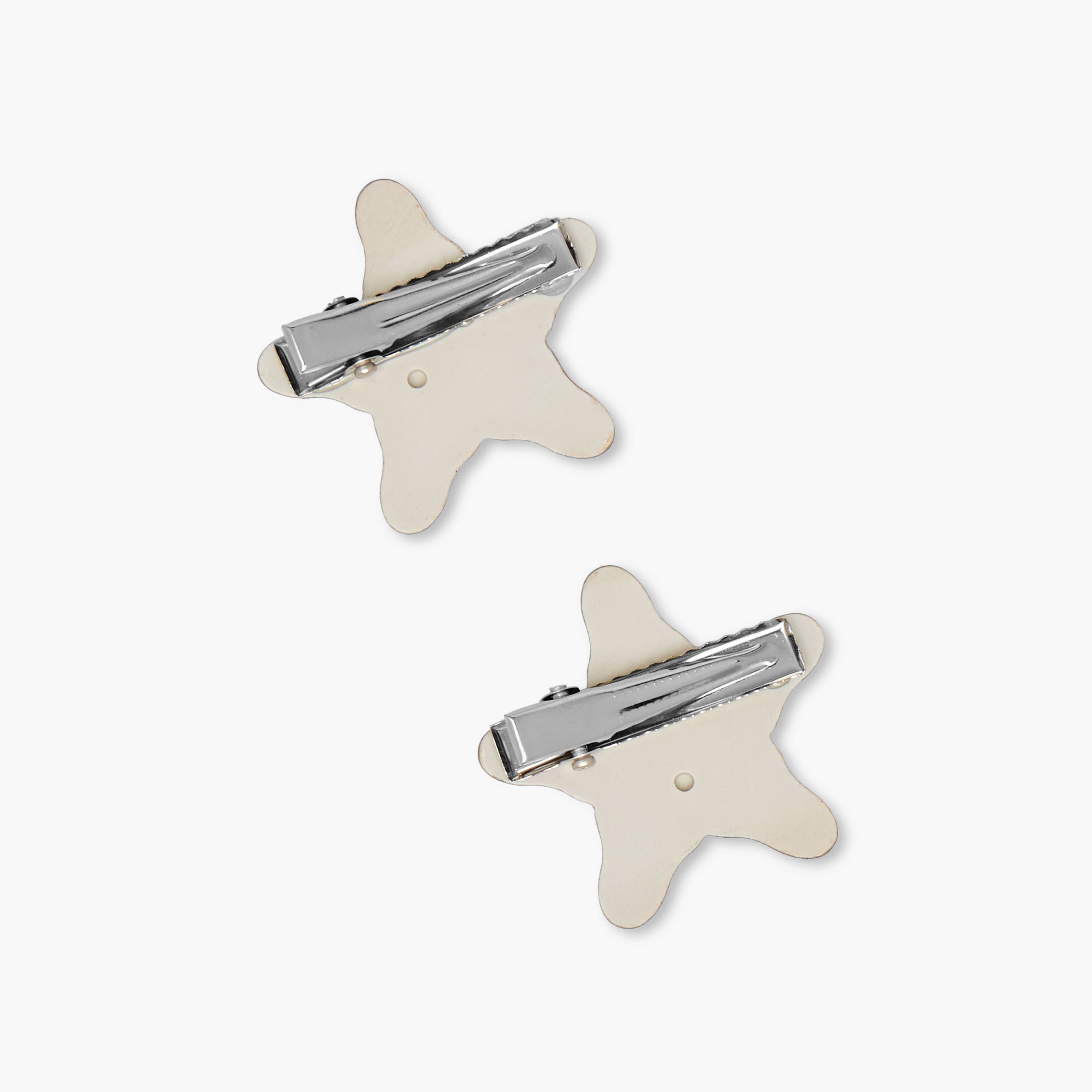 Pack of 2 Star Shape Hair Clips with Hammered Texture-women-hairaccessories-clips-image-2