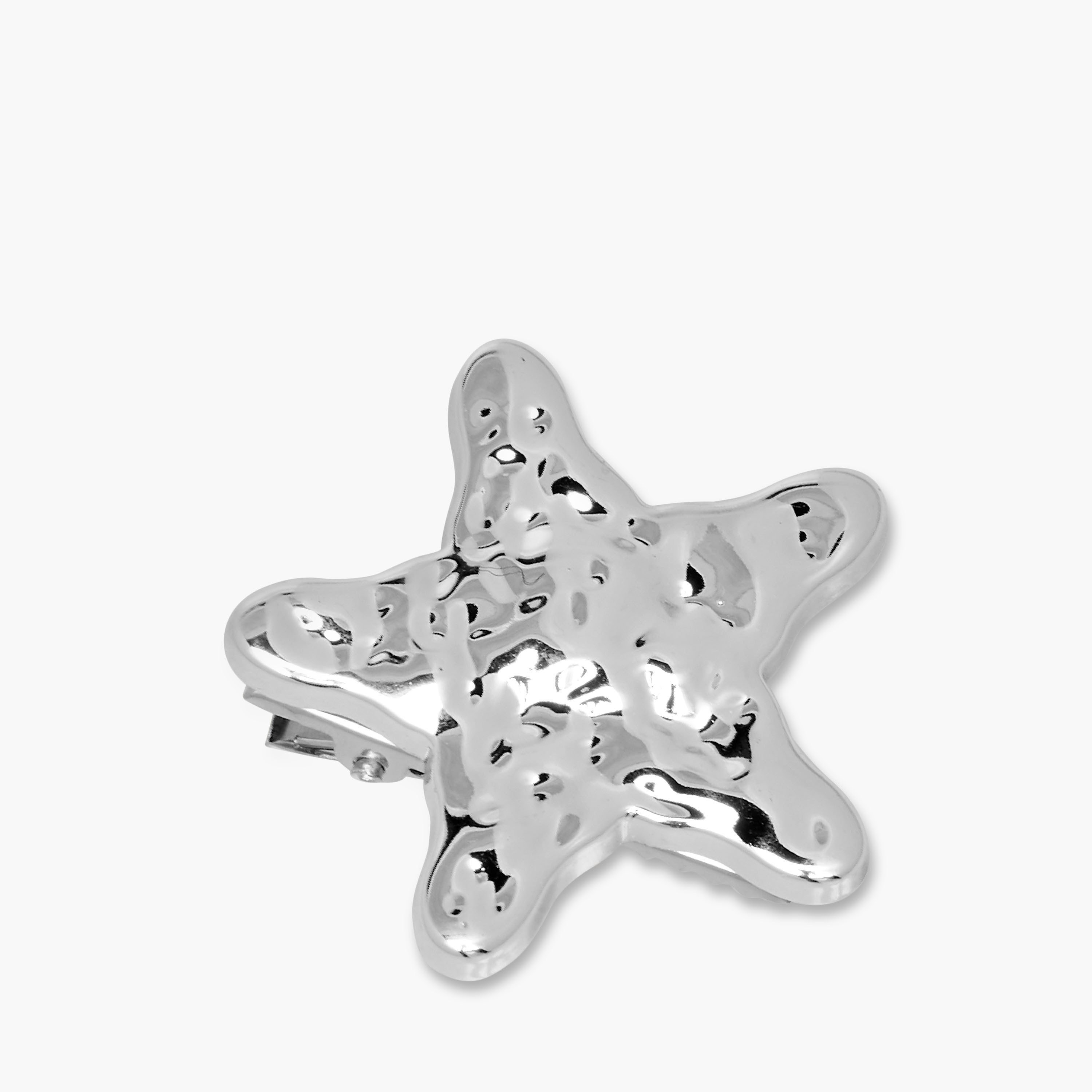 Pack of 2 Star Shape Hair Clips with Hammered Texture-women-hairaccessories-clips-image-3