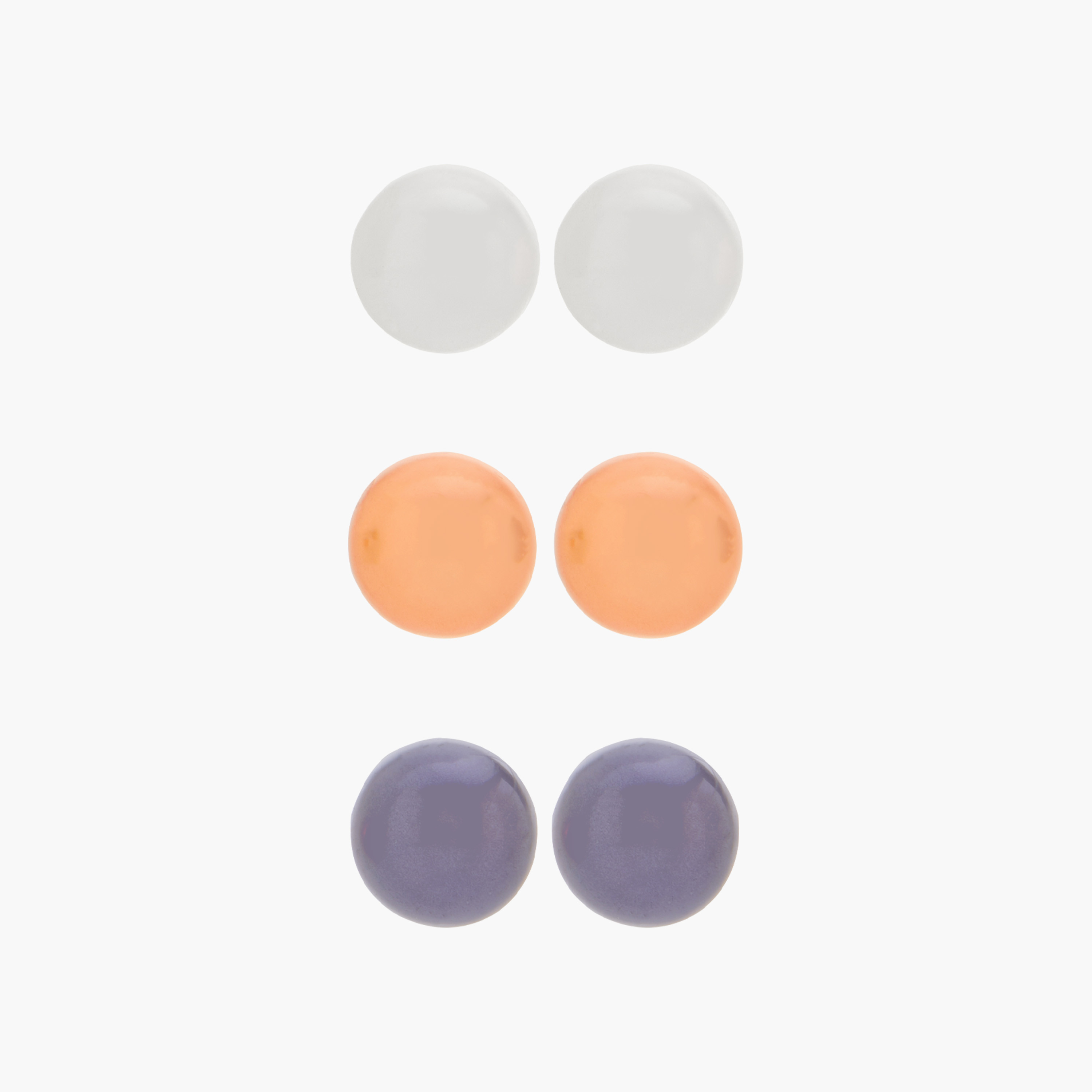 Pearl Stud Earrings with Pushback Closure - Set of 3-women-watchesandjewellery-jewellery-earrings-image-1