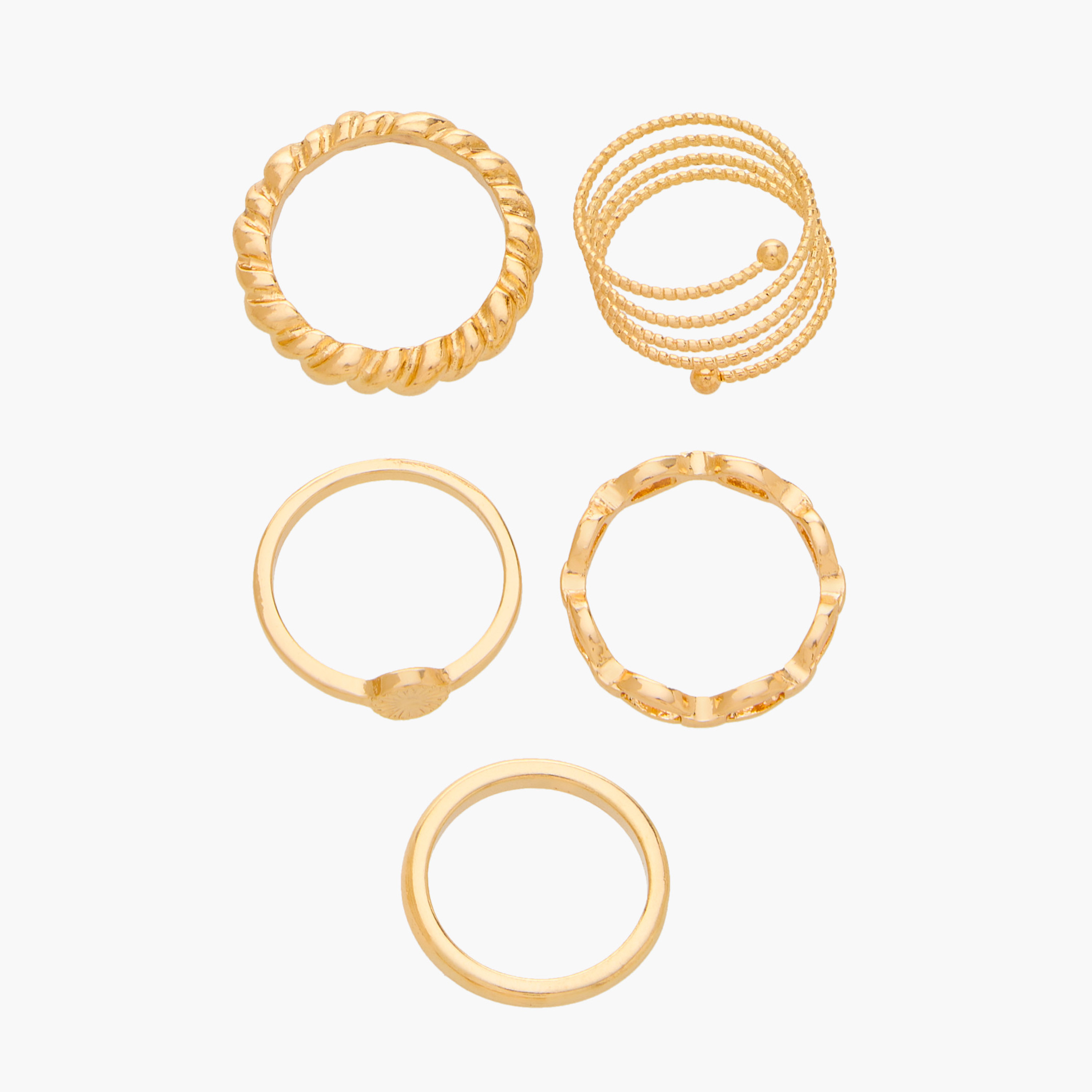 طقم خواتم متنوعة 5 قطع - S-M-women-watchesandjewellery-jewellery-rings-image-1