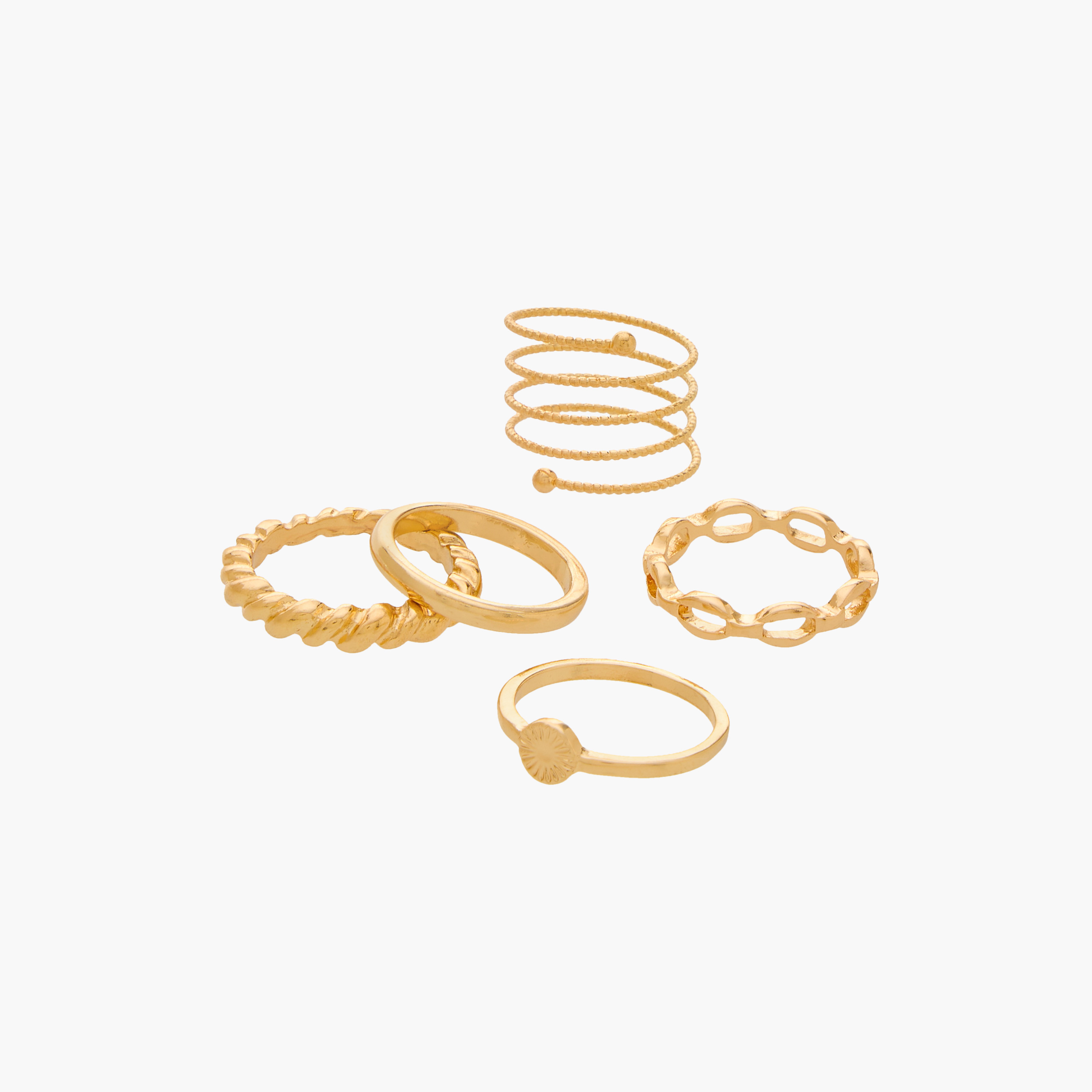 طقم خواتم متنوعة 5 قطع - S-M-women-watchesandjewellery-jewellery-rings-image-2