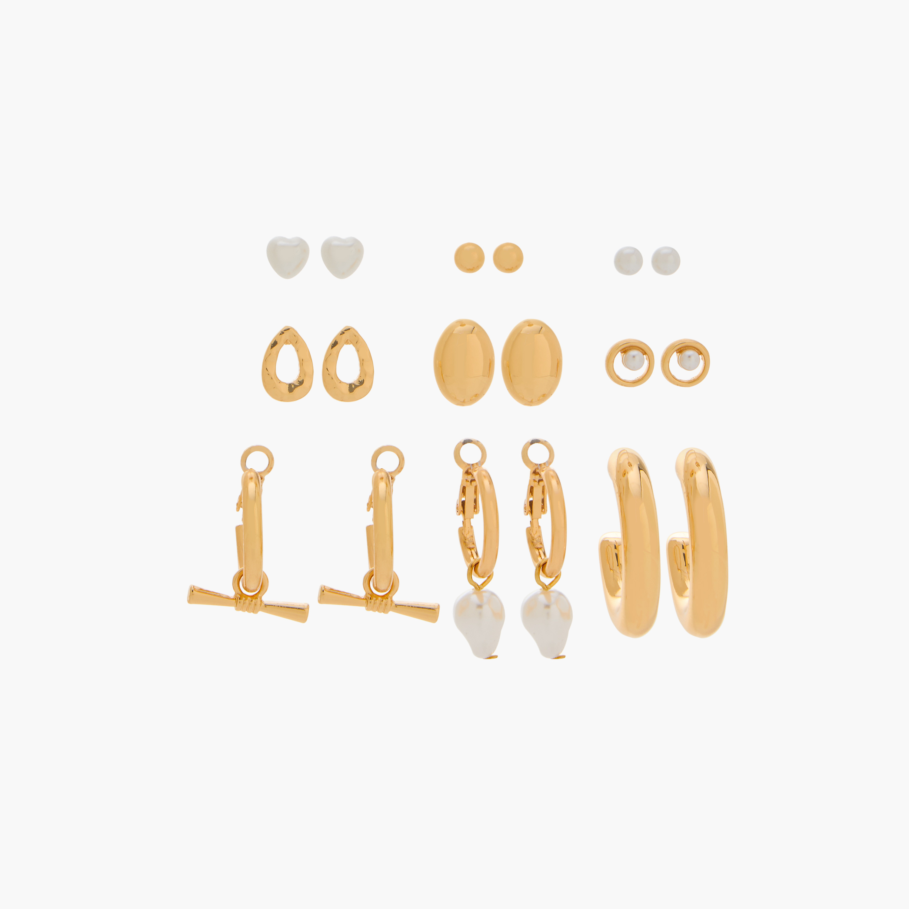 طقم حلقان متنوعة - 9 قطع-women-watchesandjewellery-jewellery-earrings-image-1