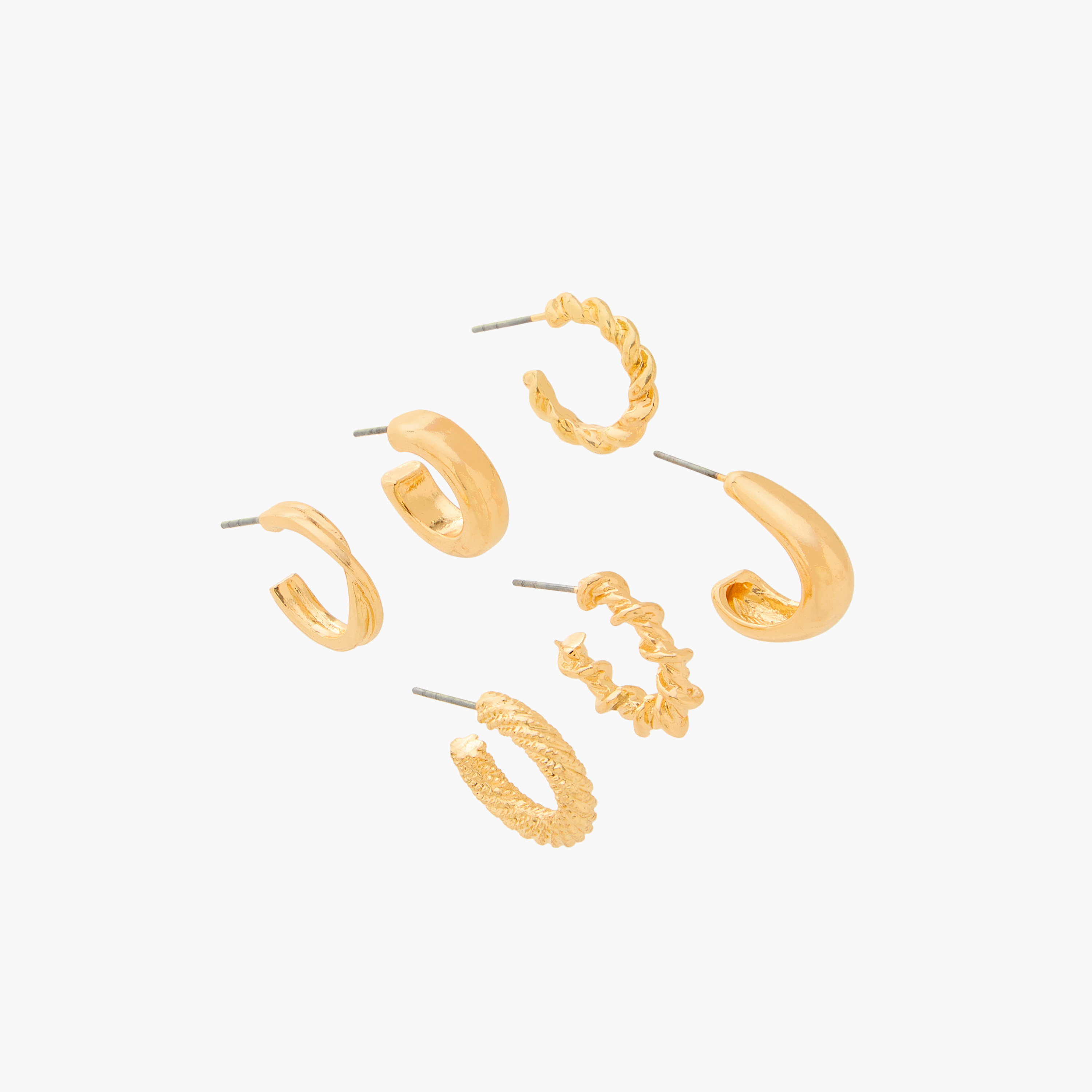 Assorted Hoop Earrings with Pushback Closure - Set of 6-women-watchesandjewellery-jewellery-earrings-image-2