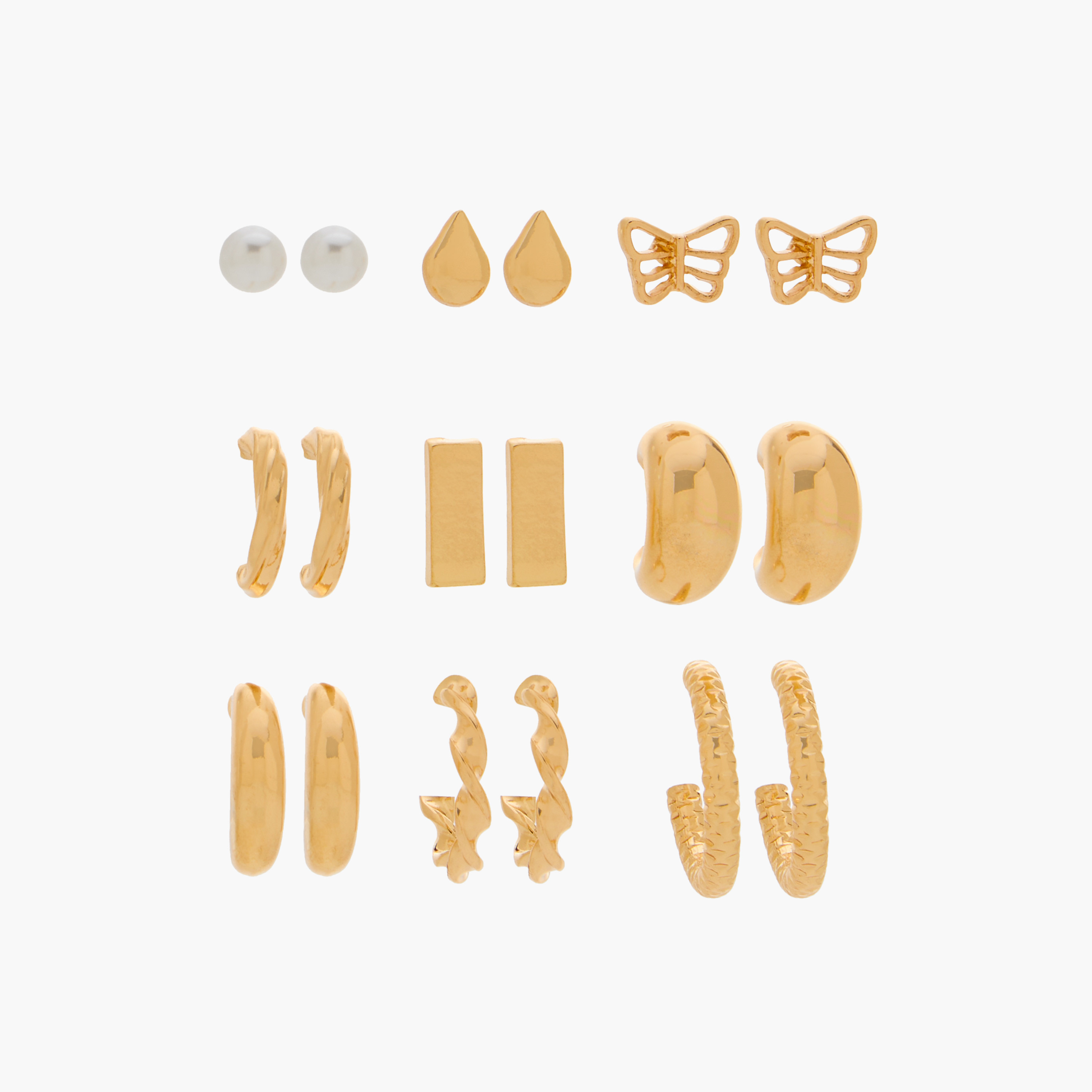 Assorted Earrings with Pushback Closure - Set of 9-women-watchesandjewellery-jewellery-earrings-image-1