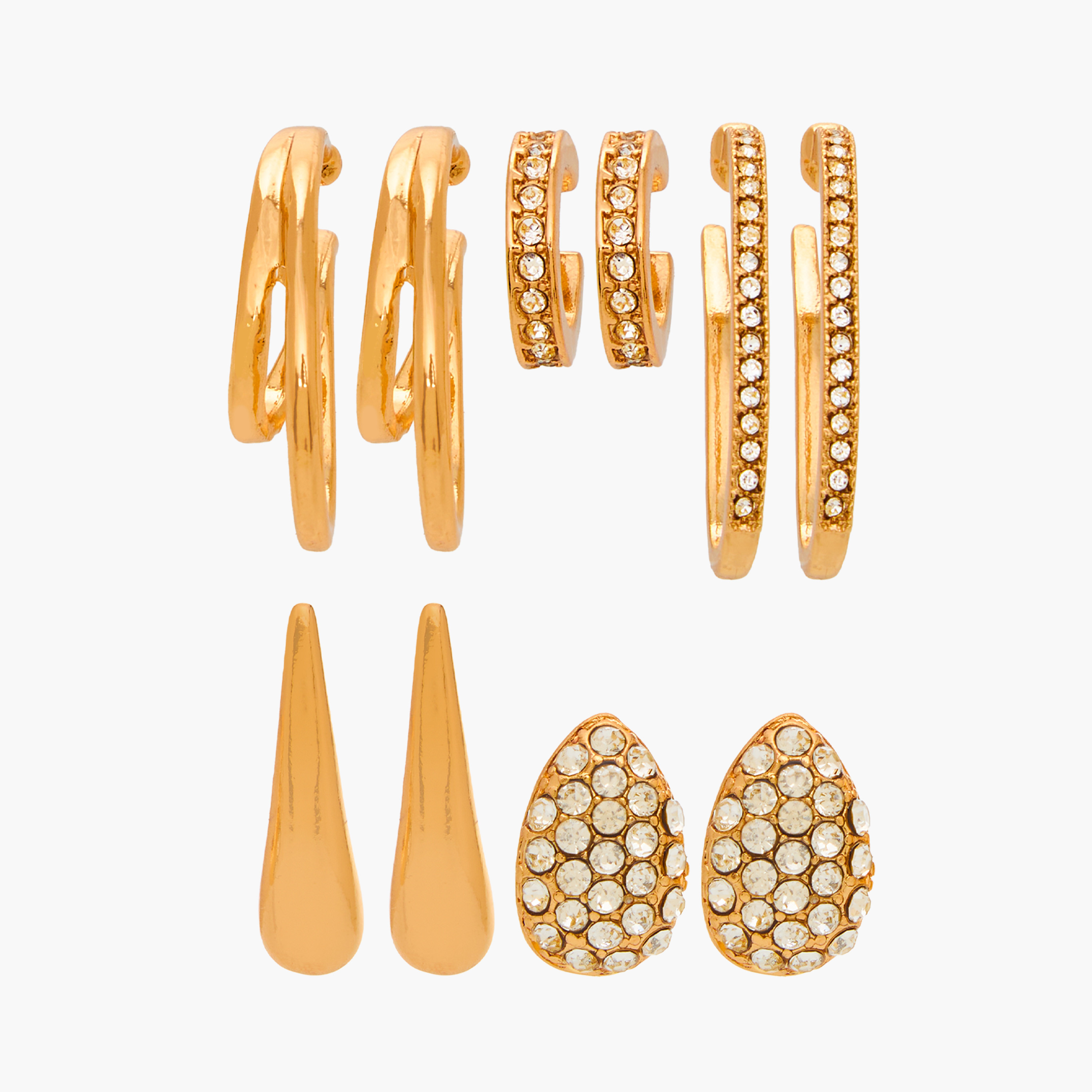Assorted Earrings with Pushback Closure - Set of 5-women-watchesandjewellery-jewellery-earrings-image-1
