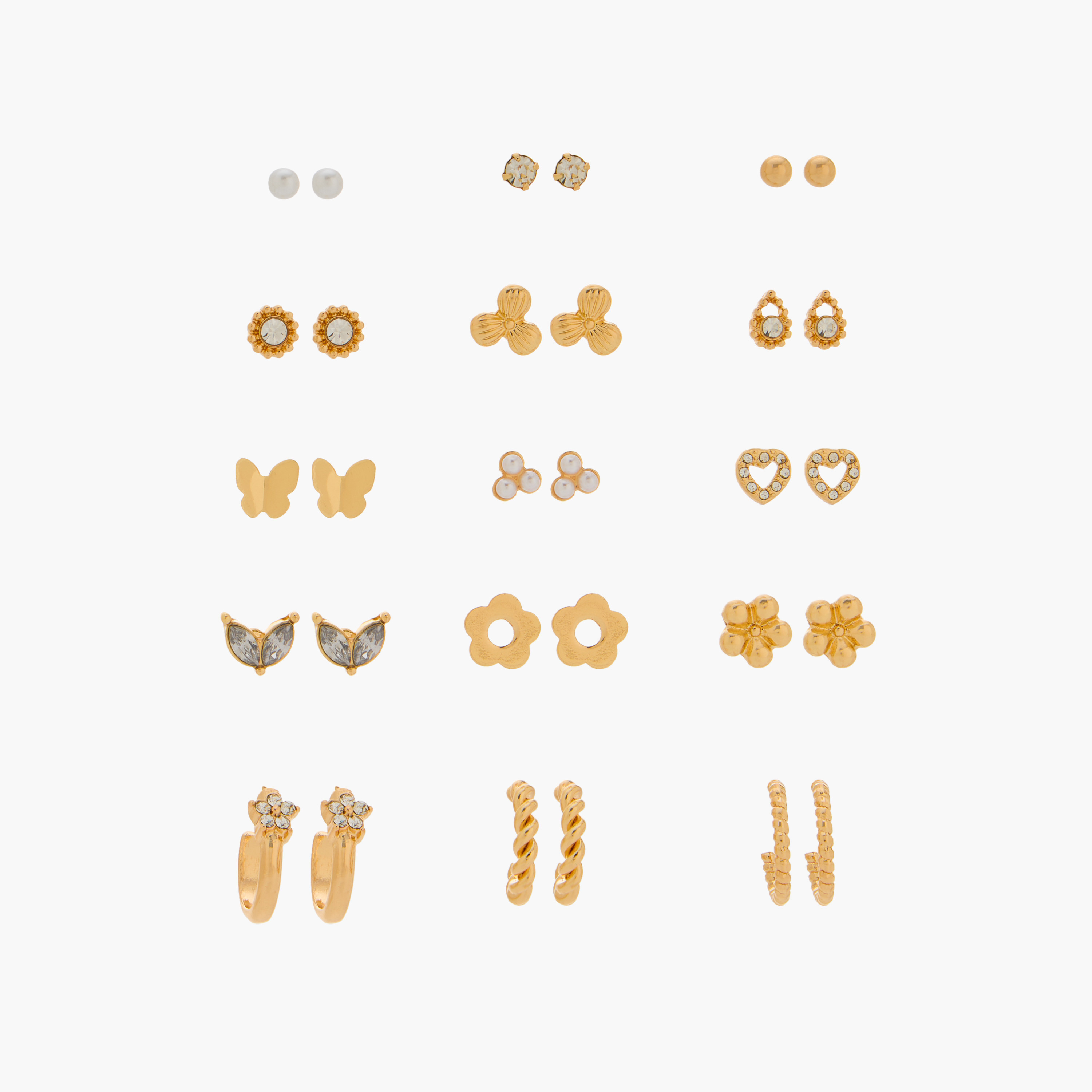 Assorted Earrings with Pushback Closure - Set of 15-women-watchesandjewellery-jewellery-earrings-image-1