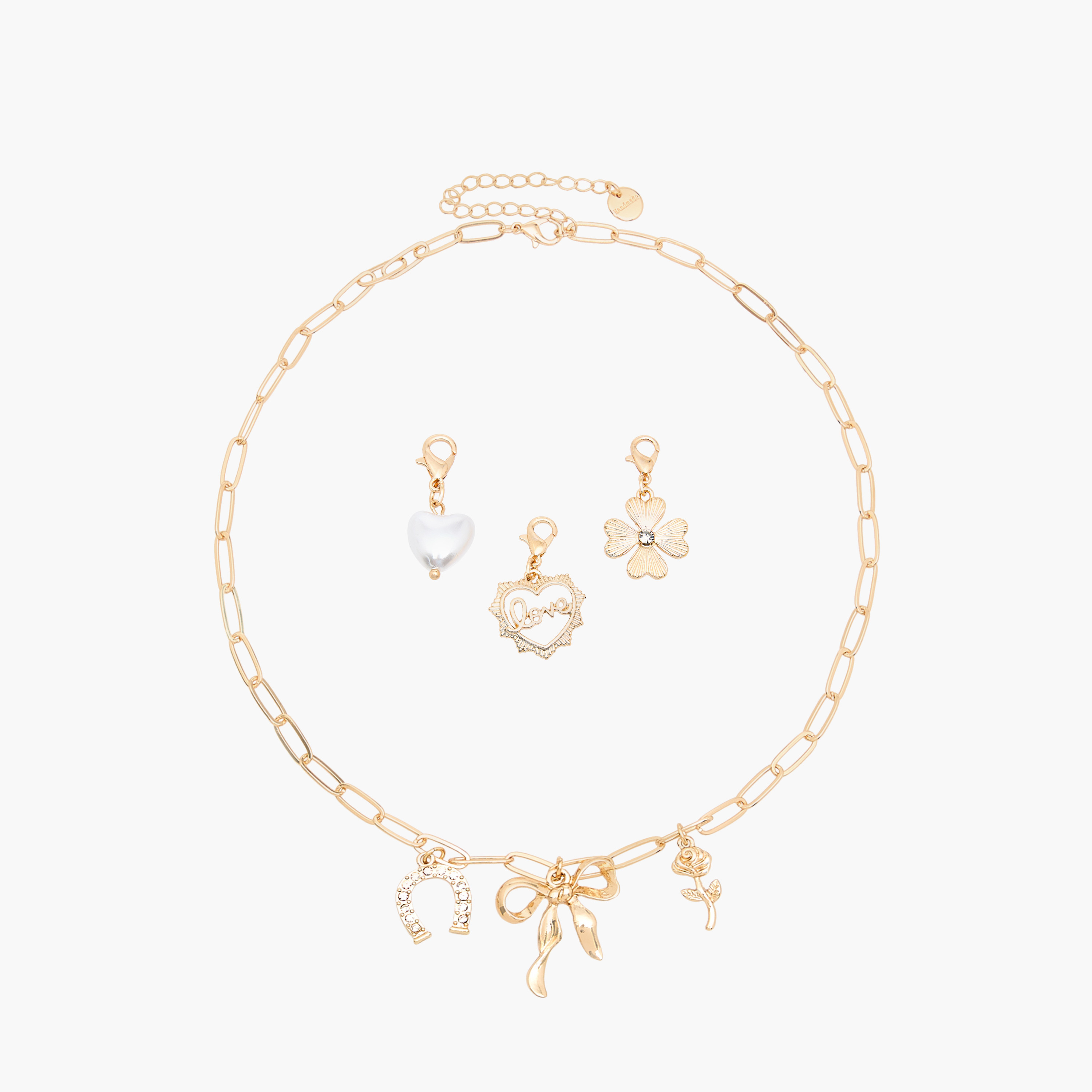 Embellished Necklace with Lobster Clasp and 3 Charms-women-watchesandjewellery-jewellery-necklacesandpendants-image-1