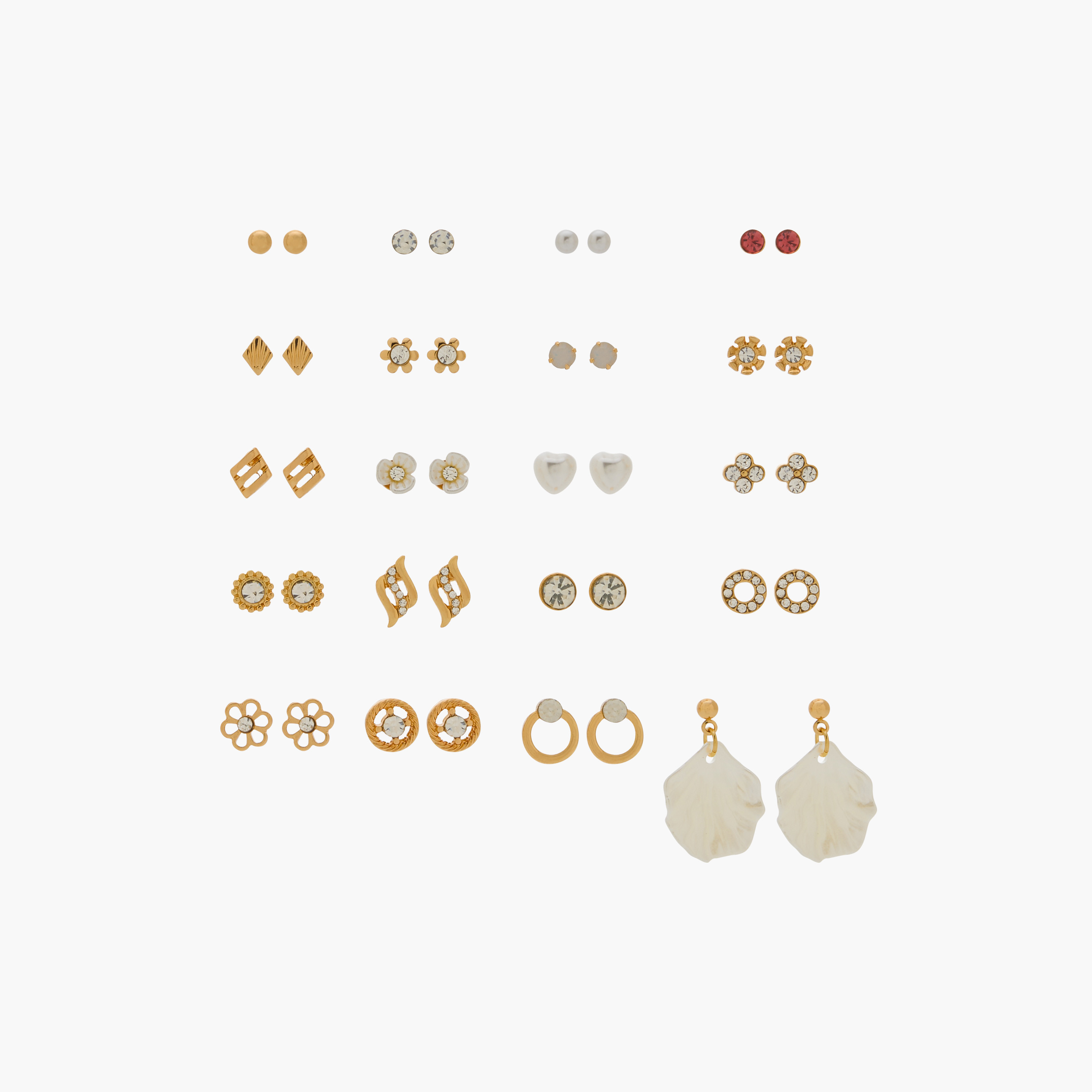 Embellished Stud Earrings with Pushback Closure - Set of 20-women-watchesandjewellery-jewellery-earrings-image-1