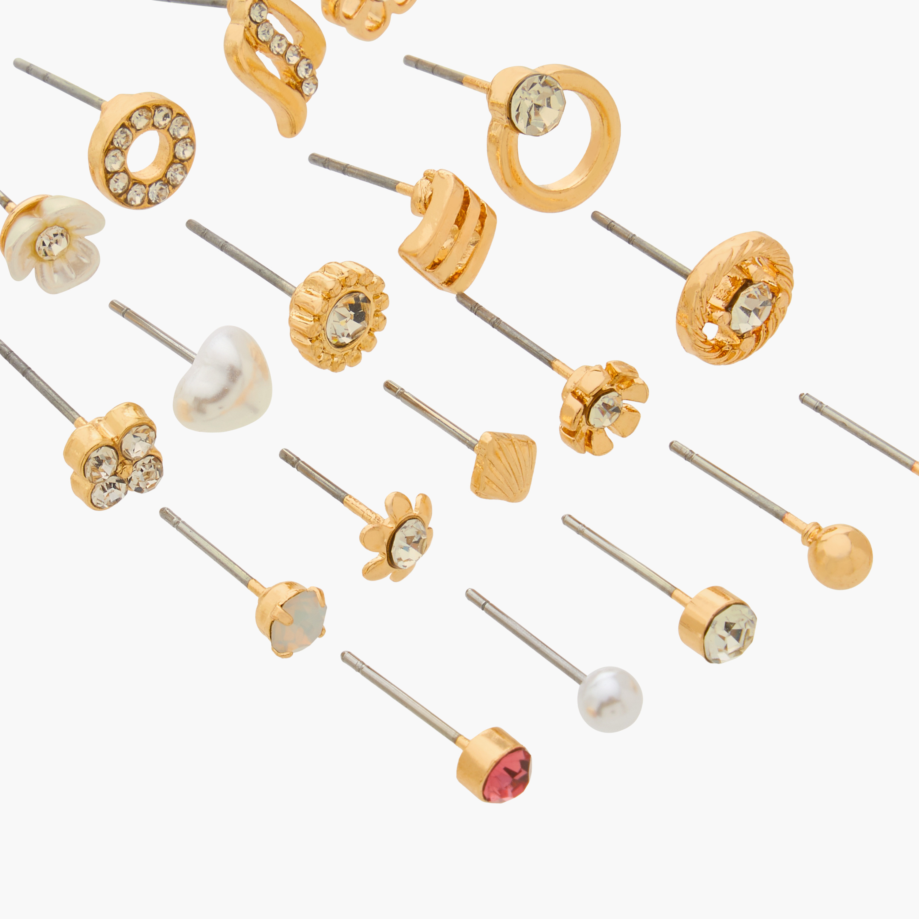 Embellished Stud Earrings with Pushback Closure - Set of 20-women-watchesandjewellery-jewellery-earrings-image-3