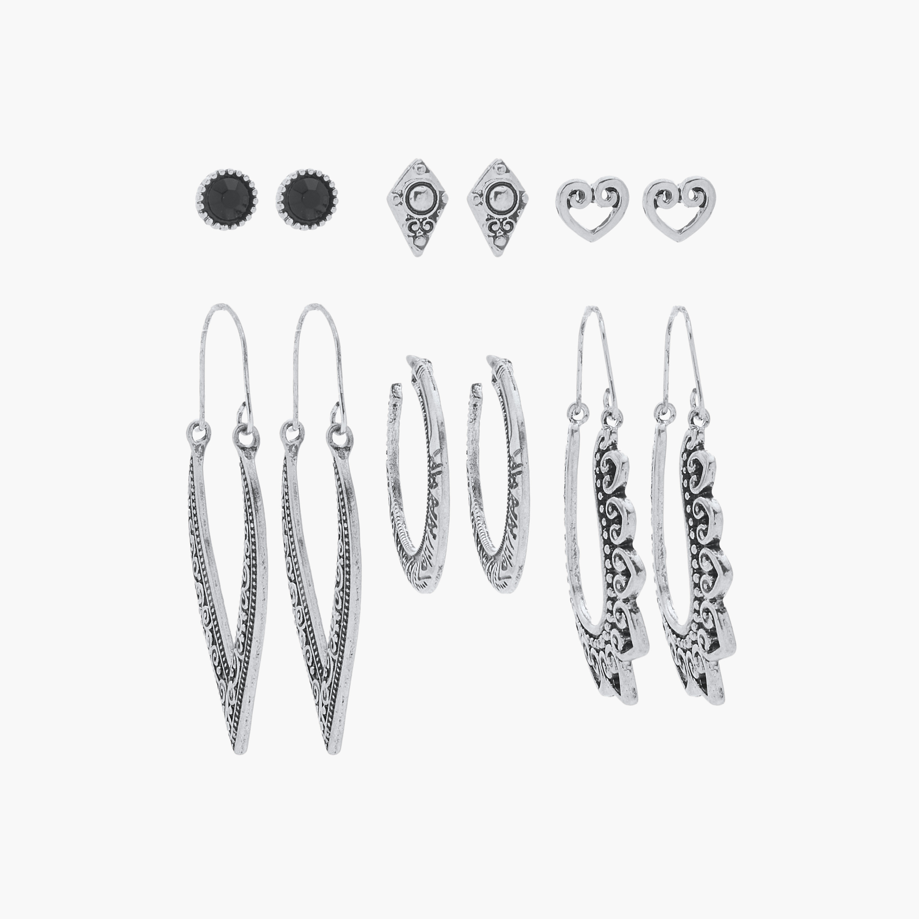 Assorted Earrings - Set of 6-women-watchesandjewellery-jewellery-earrings-image-1
