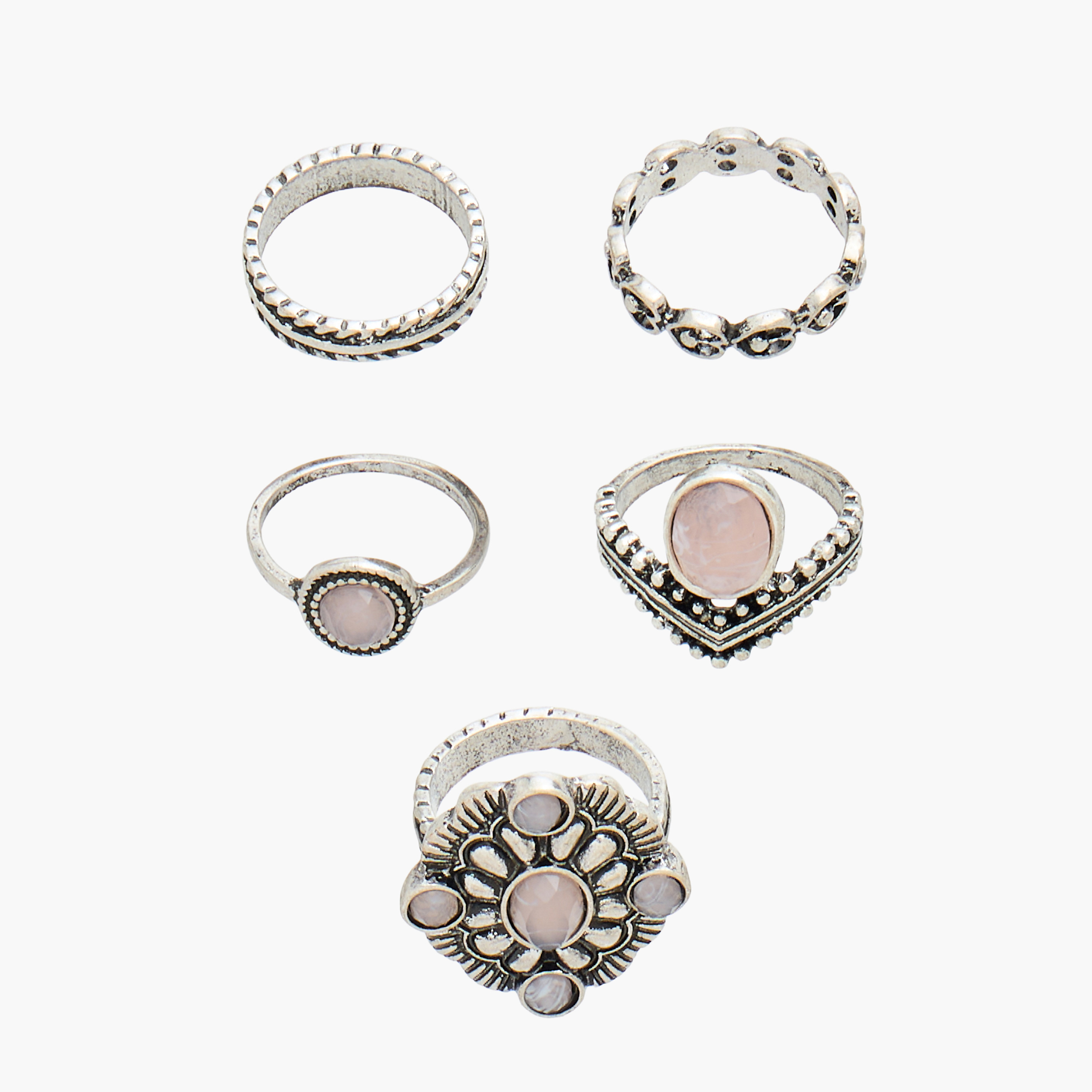 Assorted Oxidised Ring - Set of 5-women-watchesandjewellery-jewellery-rings-image-1