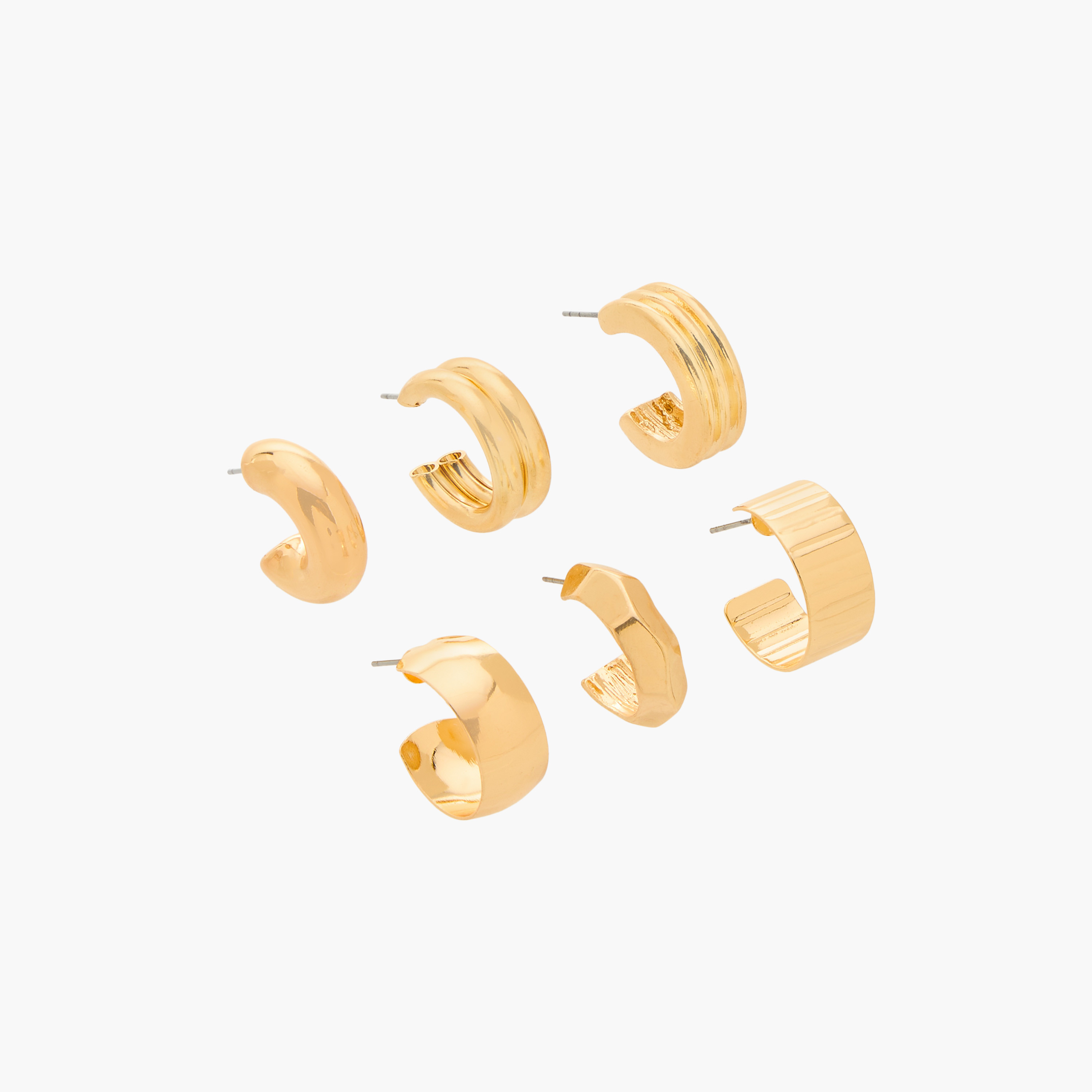 Assorted Hoop Earrings with Pushback Closure - Set of 6-women-watchesandjewellery-jewellery-earrings-image-2