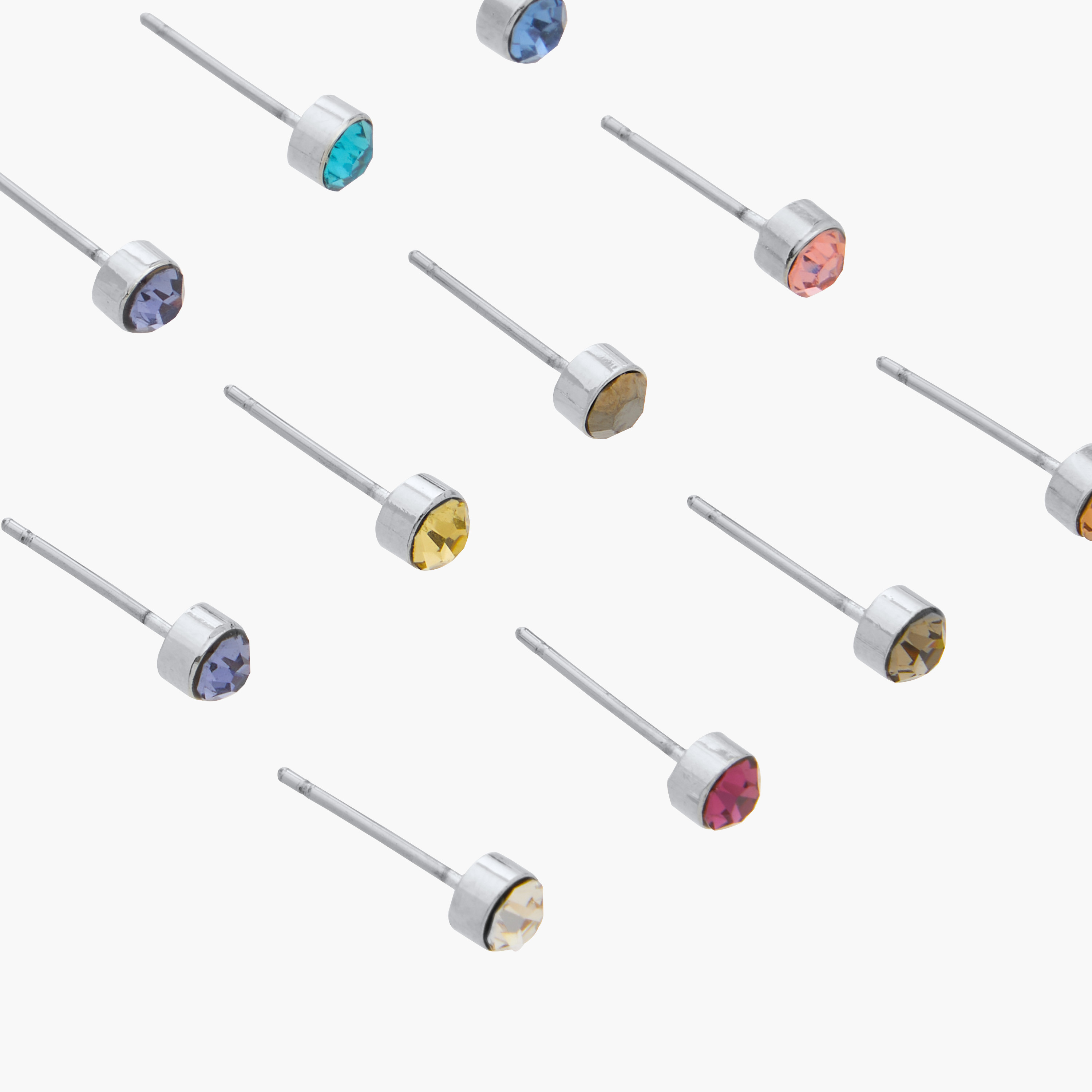 Embellished Stud Earrings with Pushback Closure - Set of 12-women-watchesandjewellery-jewellery-earrings-image-3