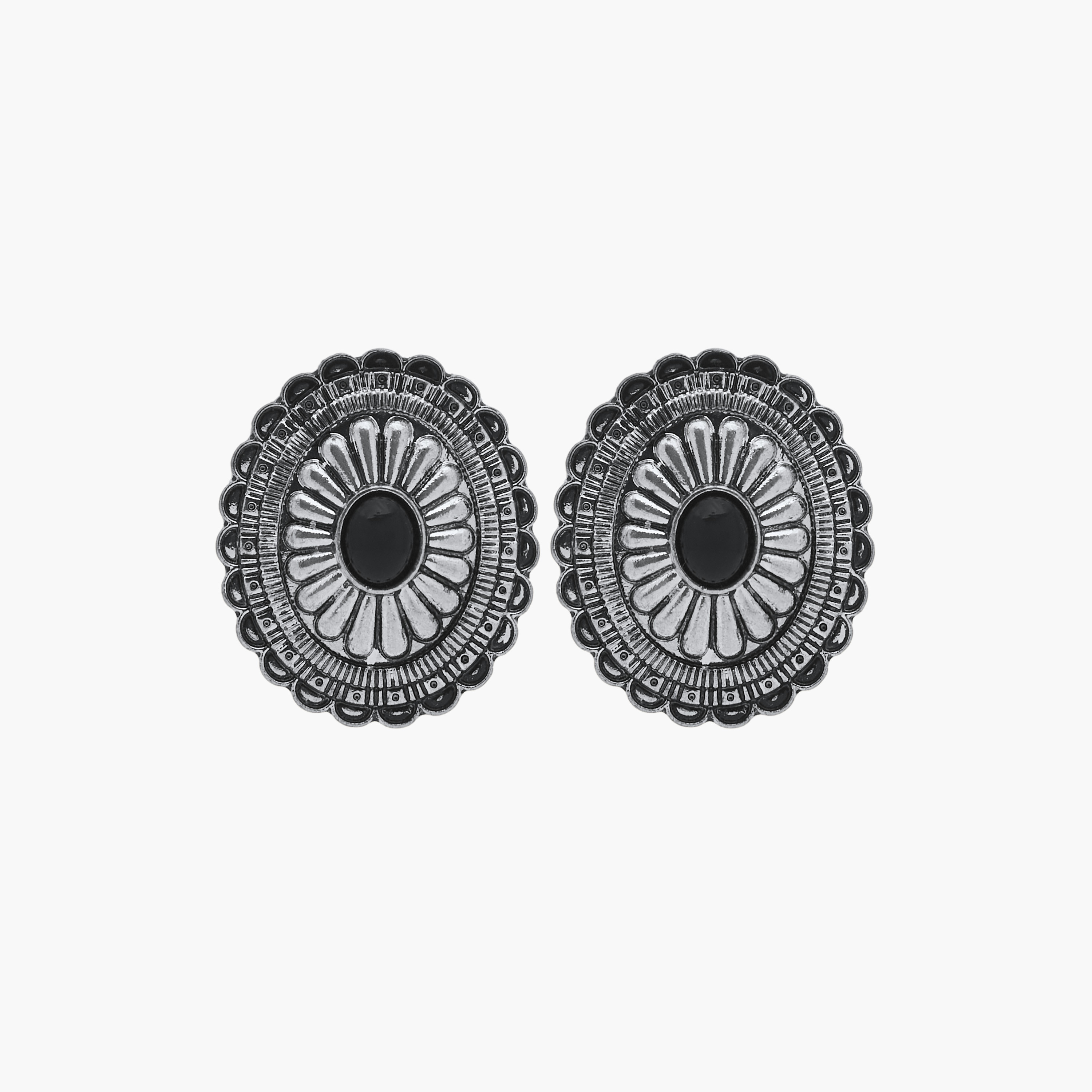 Oxidised Stud Earrings with Pushback Closure-women-watchesandjewellery-jewellery-earrings-image-1