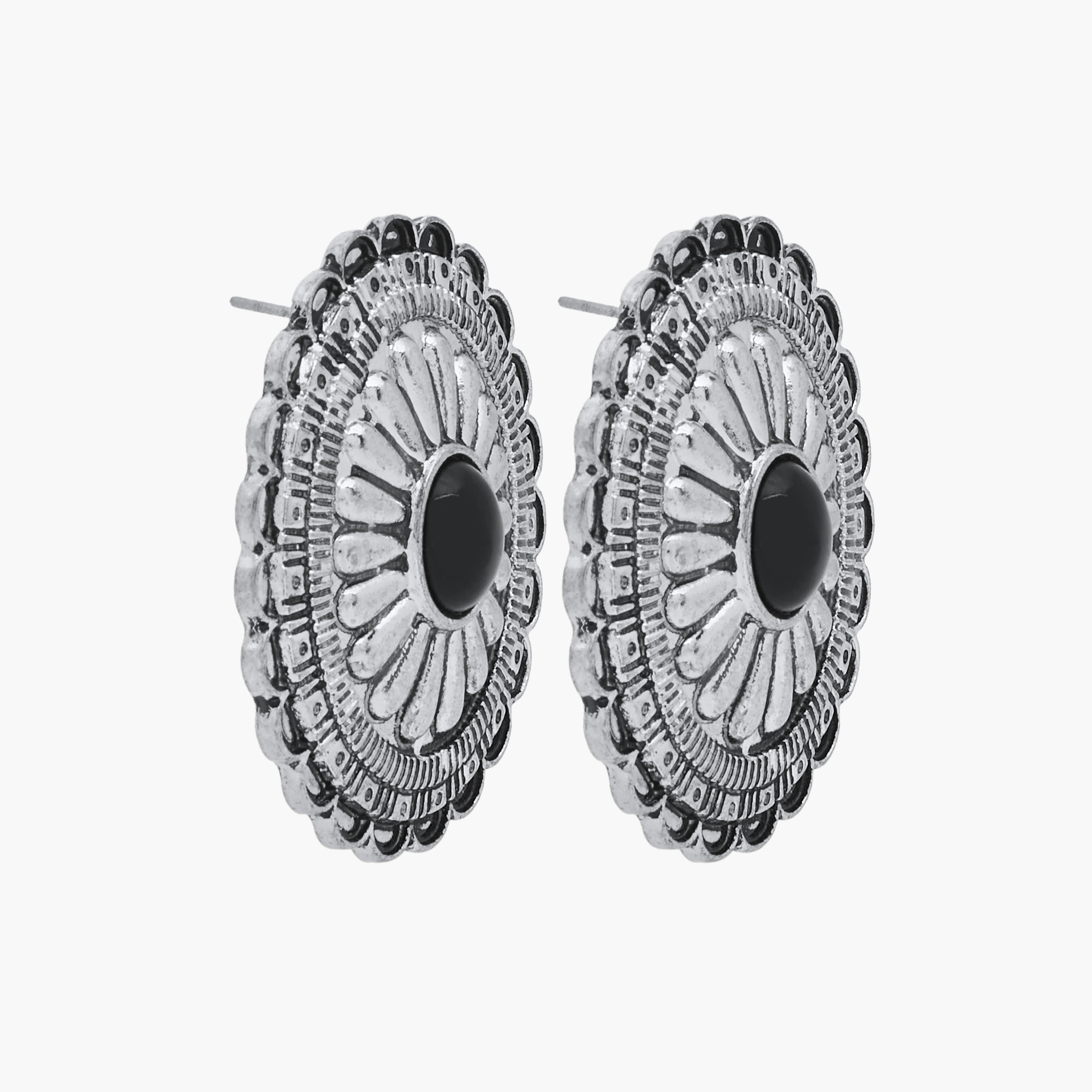 Oxidised Stud Earrings with Pushback Closure-women-watchesandjewellery-jewellery-earrings-image-2