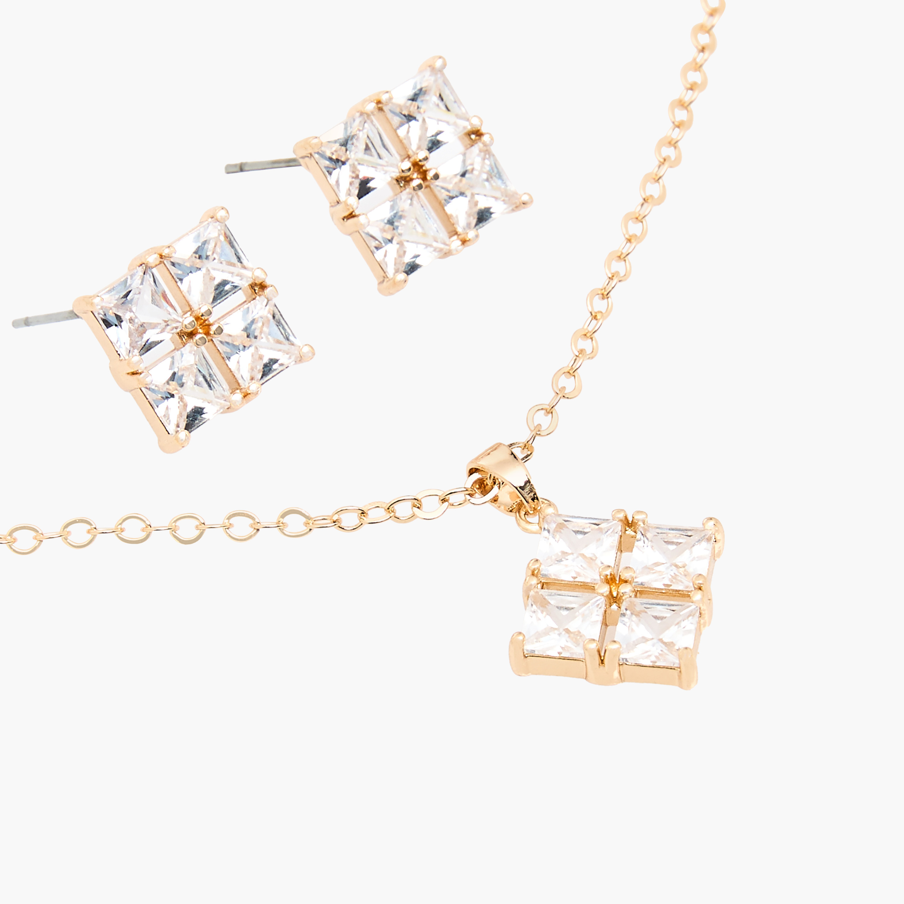 طقم حلق وعقد بدلاية مكعب زركونيا-women-watchesandjewellery-jewellery-jewellerysets-image-3