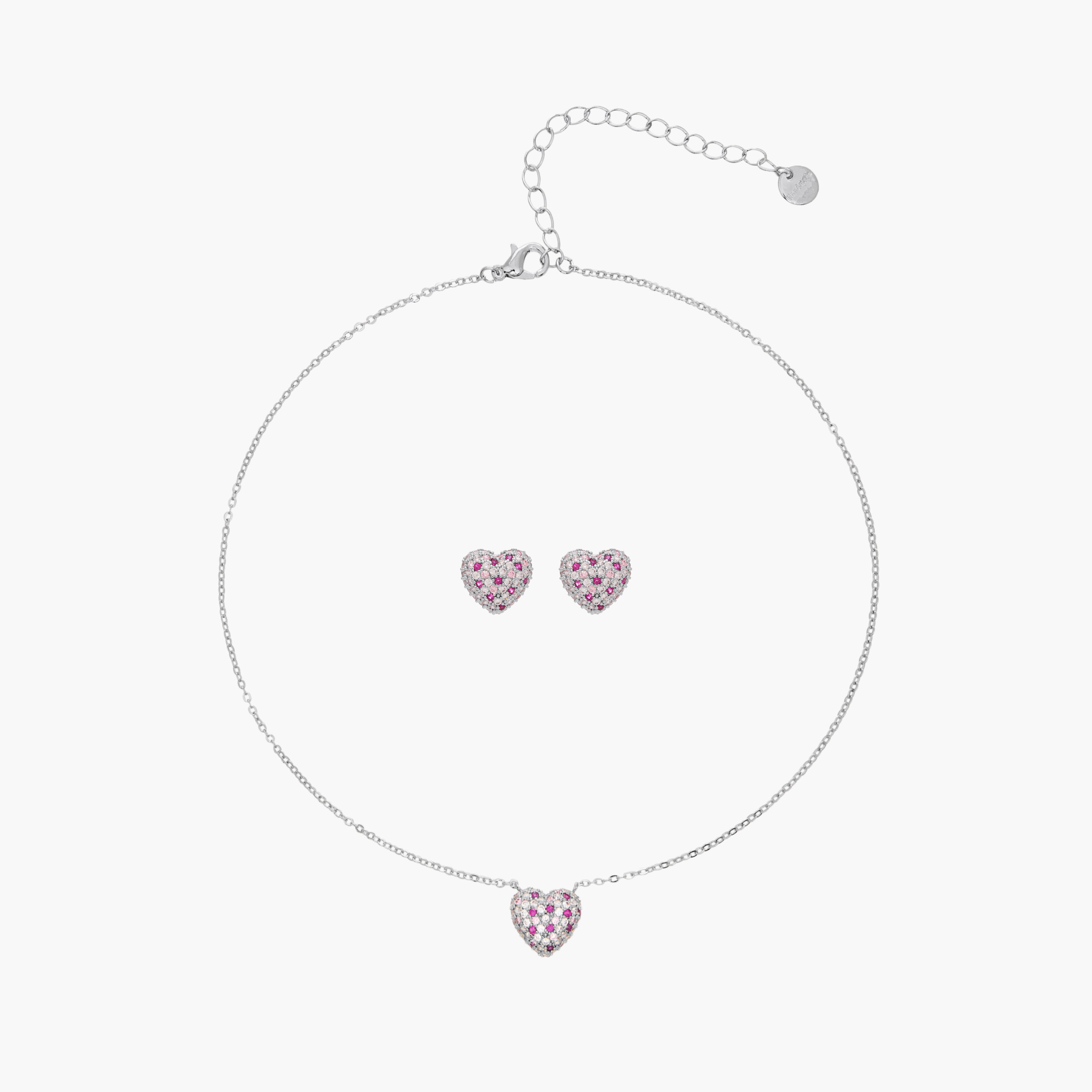 Cubic Zirconia Embellished Pendant Necklace and Stud Earrings Set-women-watchesandjewellery-jewellery-jewellerysets-image-1