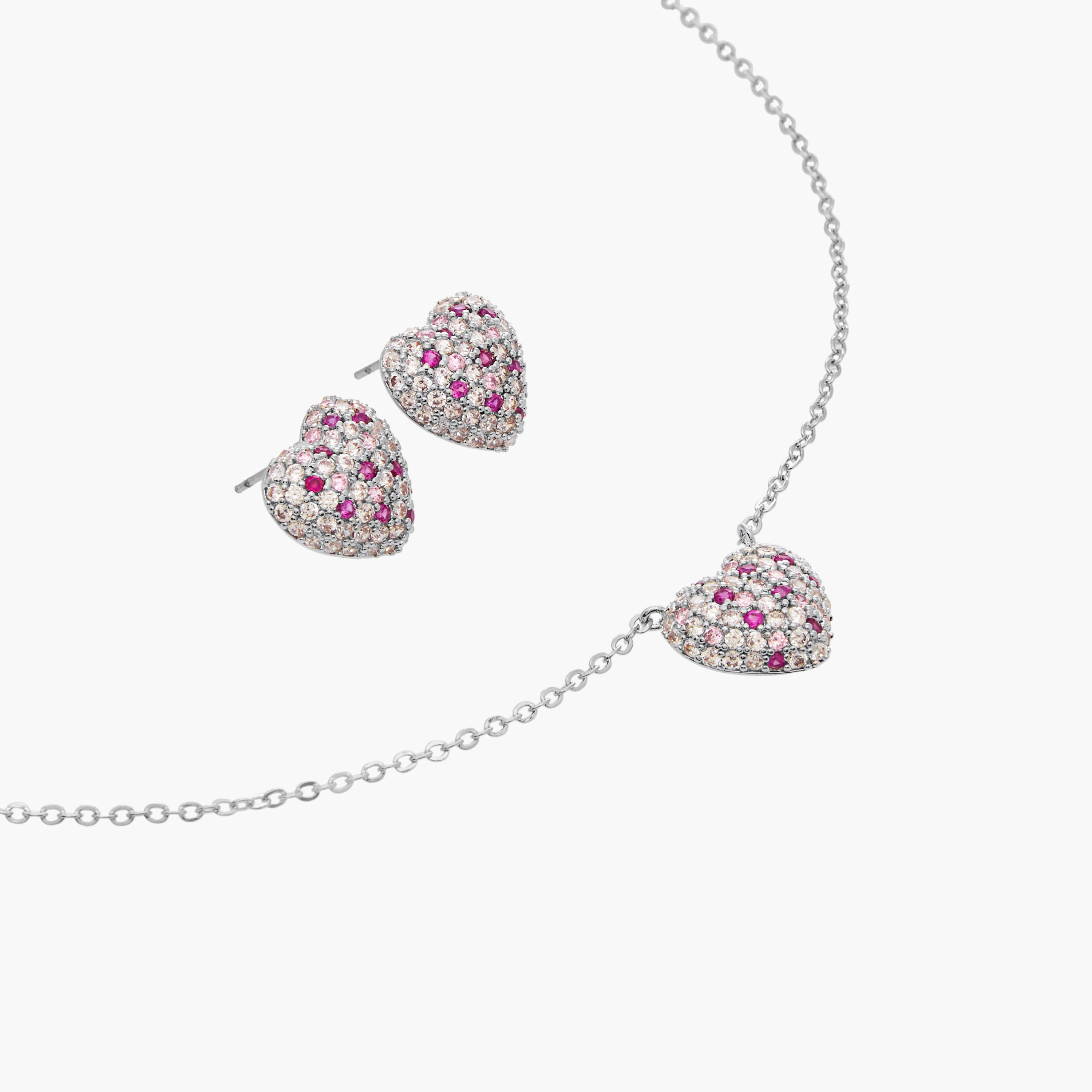 Cubic Zirconia Embellished Pendant Necklace and Stud Earrings Set-women-watchesandjewellery-jewellery-jewellerysets-image-4