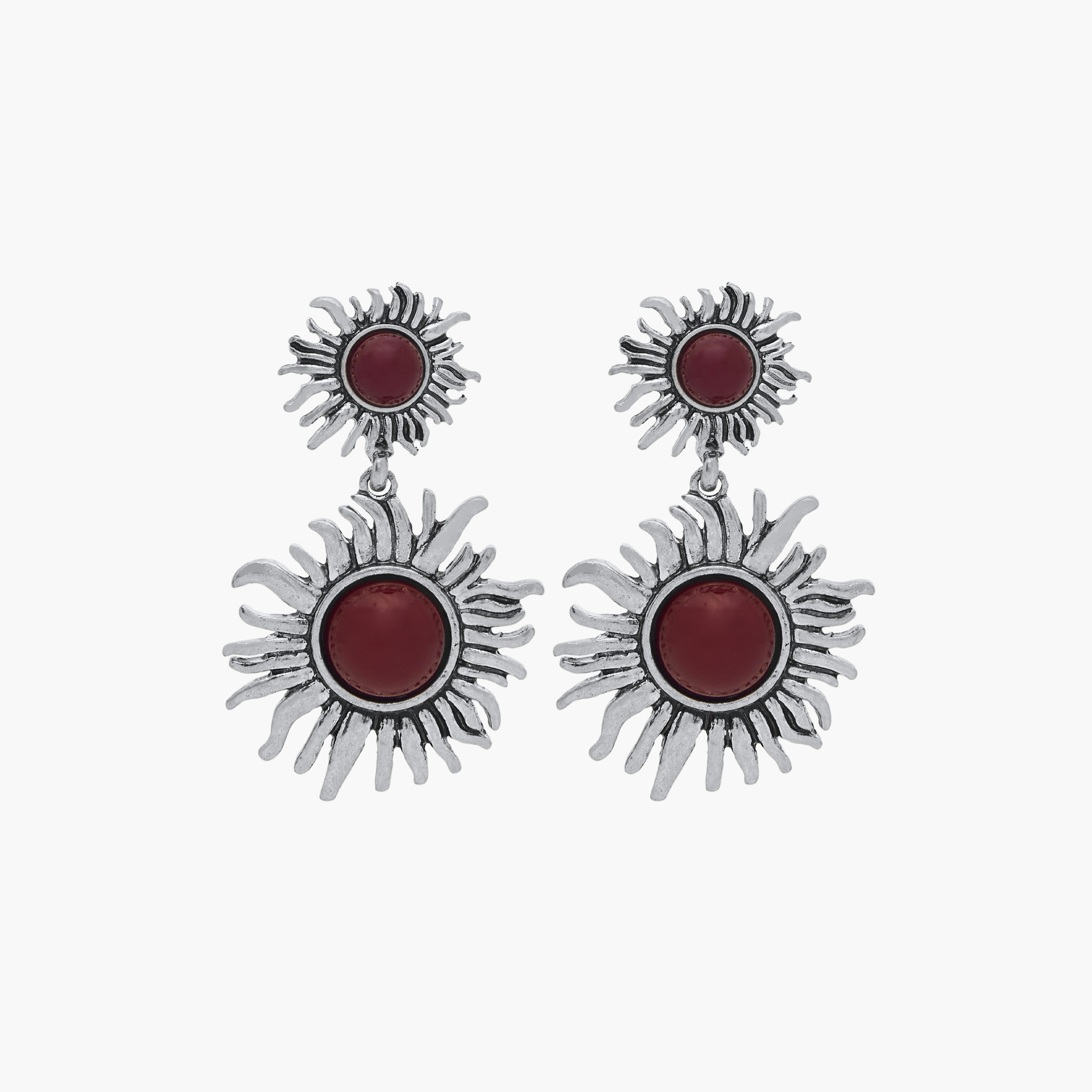 Oxidised Embellished Dangler Earrings with Pushback Closure-women-watchesandjewellery-jewellery-earrings-image-1