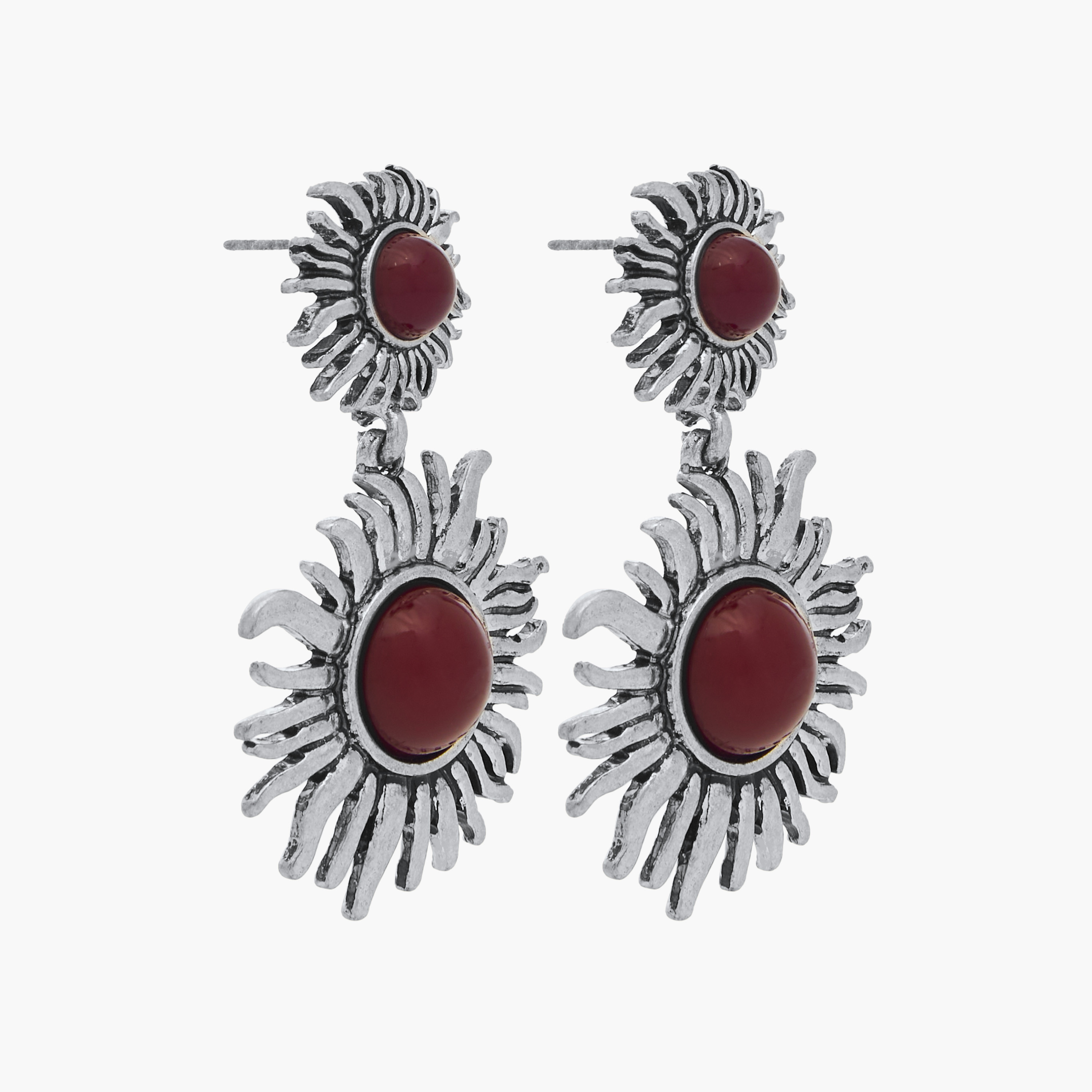 Oxidised Embellished Dangler Earrings with Pushback Closure-women-watchesandjewellery-jewellery-earrings-image-2
