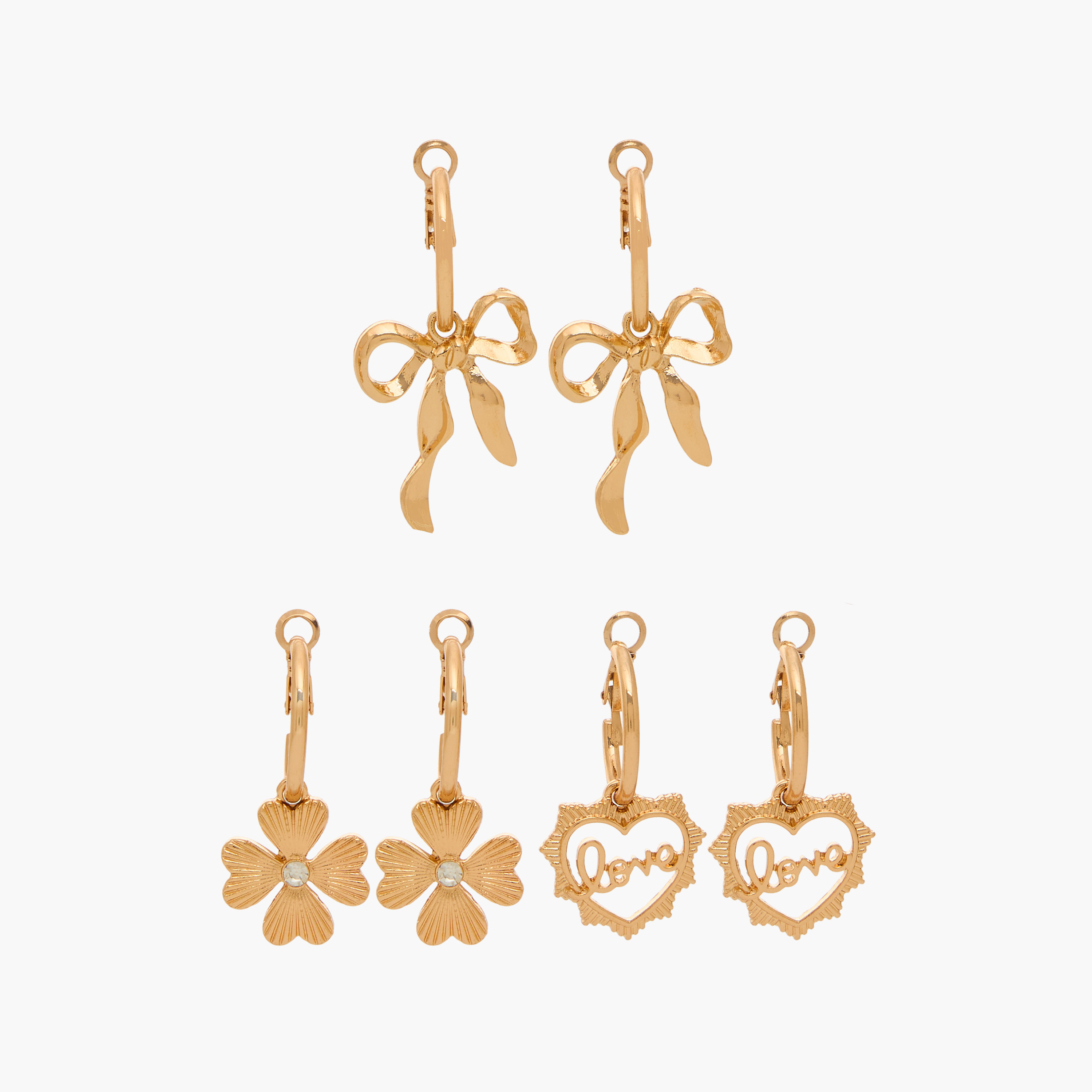 Assorted Earrings with Hinged Closure - Set of 3-women-watchesandjewellery-jewellery-earrings-image-1