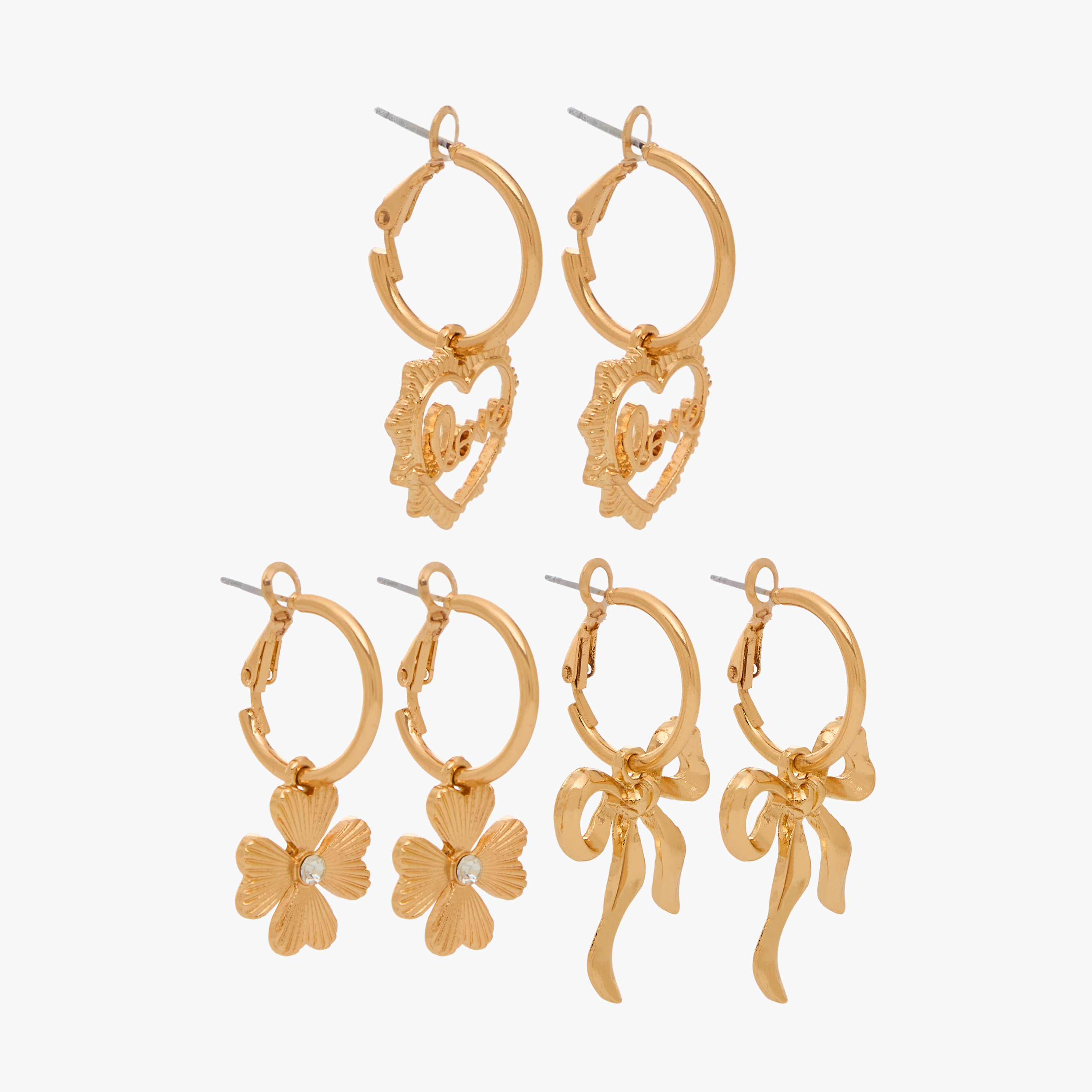 Assorted Earrings with Hinged Closure - Set of 3-women-watchesandjewellery-jewellery-earrings-image-2