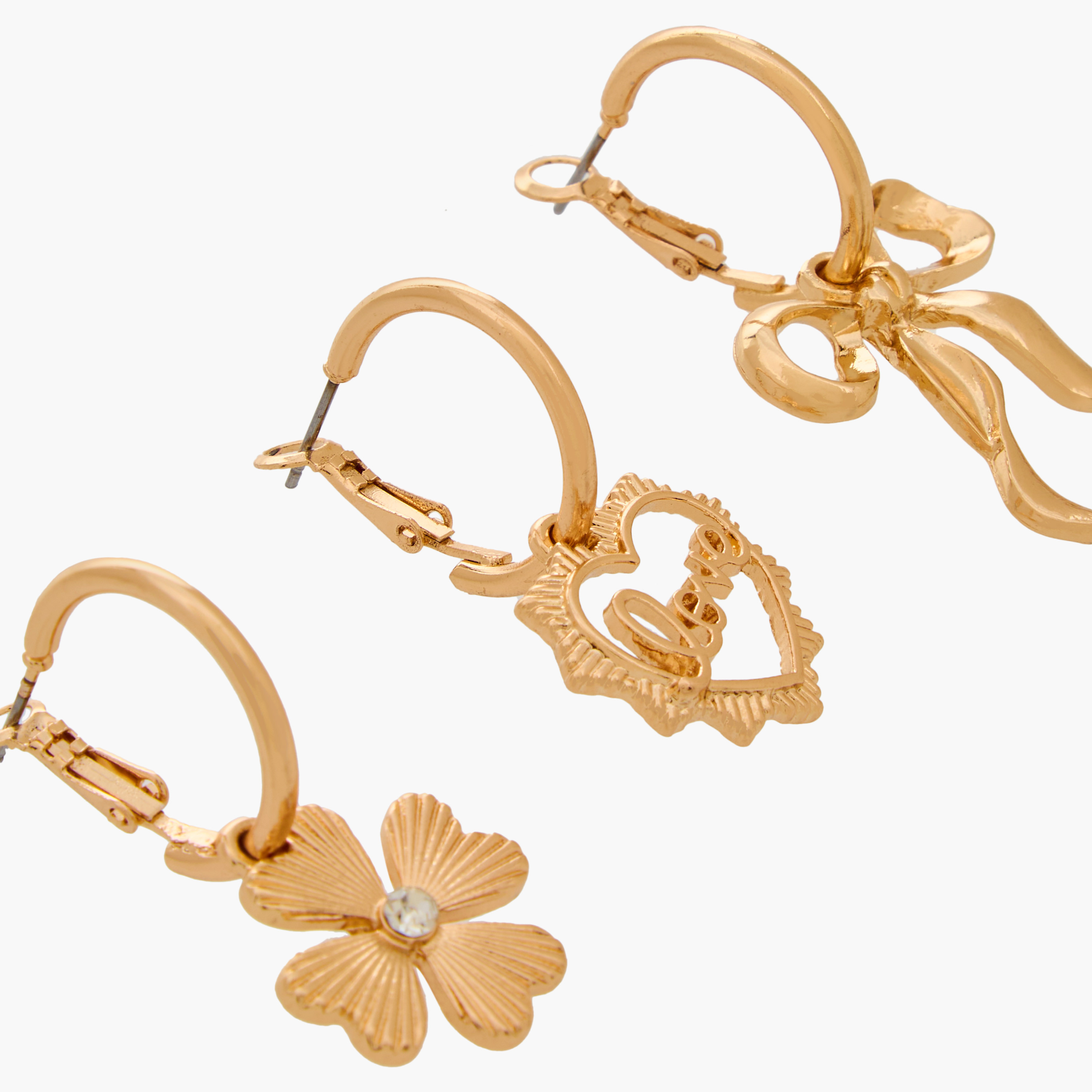 Assorted Earrings with Hinged Closure - Set of 3-women-watchesandjewellery-jewellery-earrings-image-3