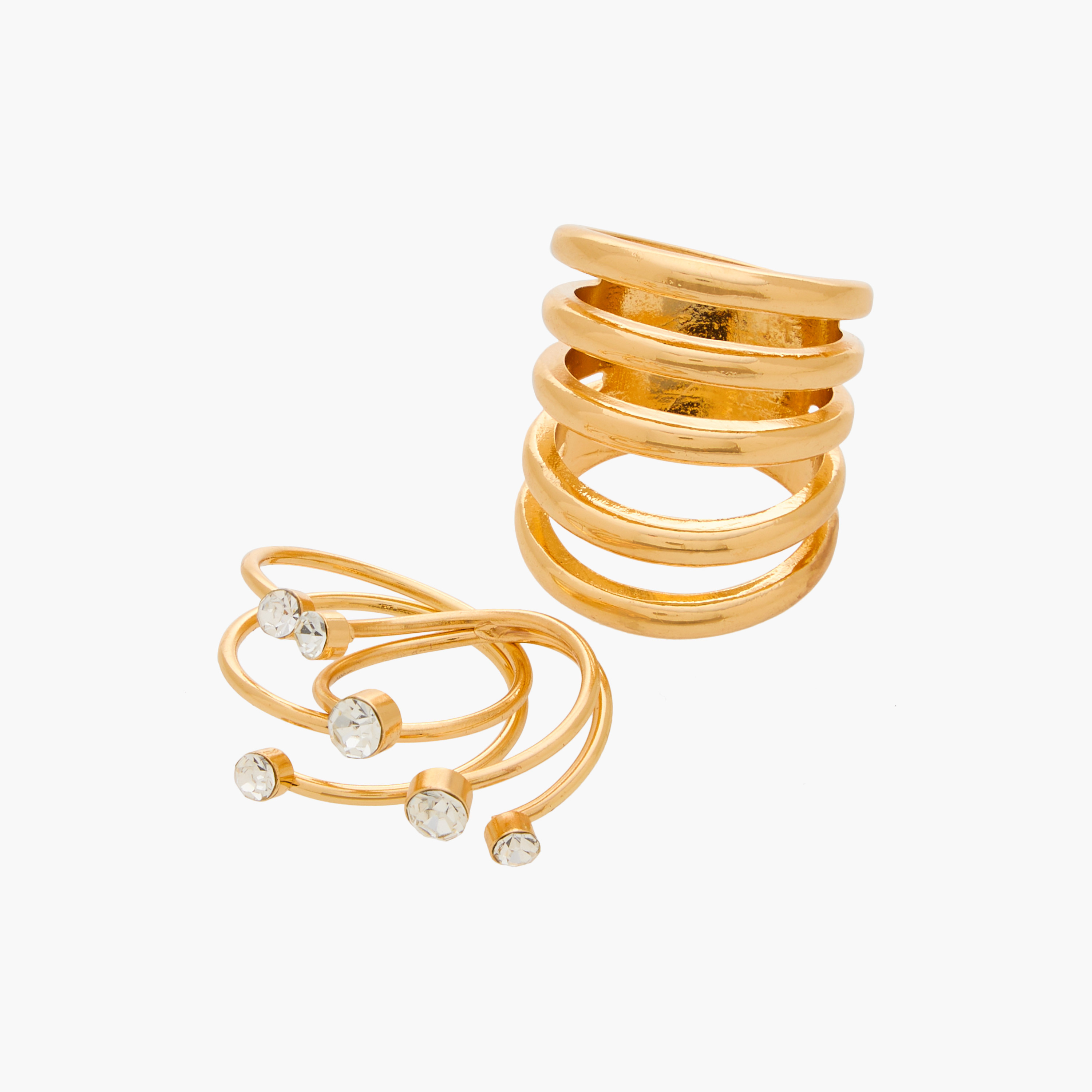 Cubic Zirconia Embellished 3-Piece Ring Set - L-XL-women-watchesandjewellery-jewellery-rings-image-2