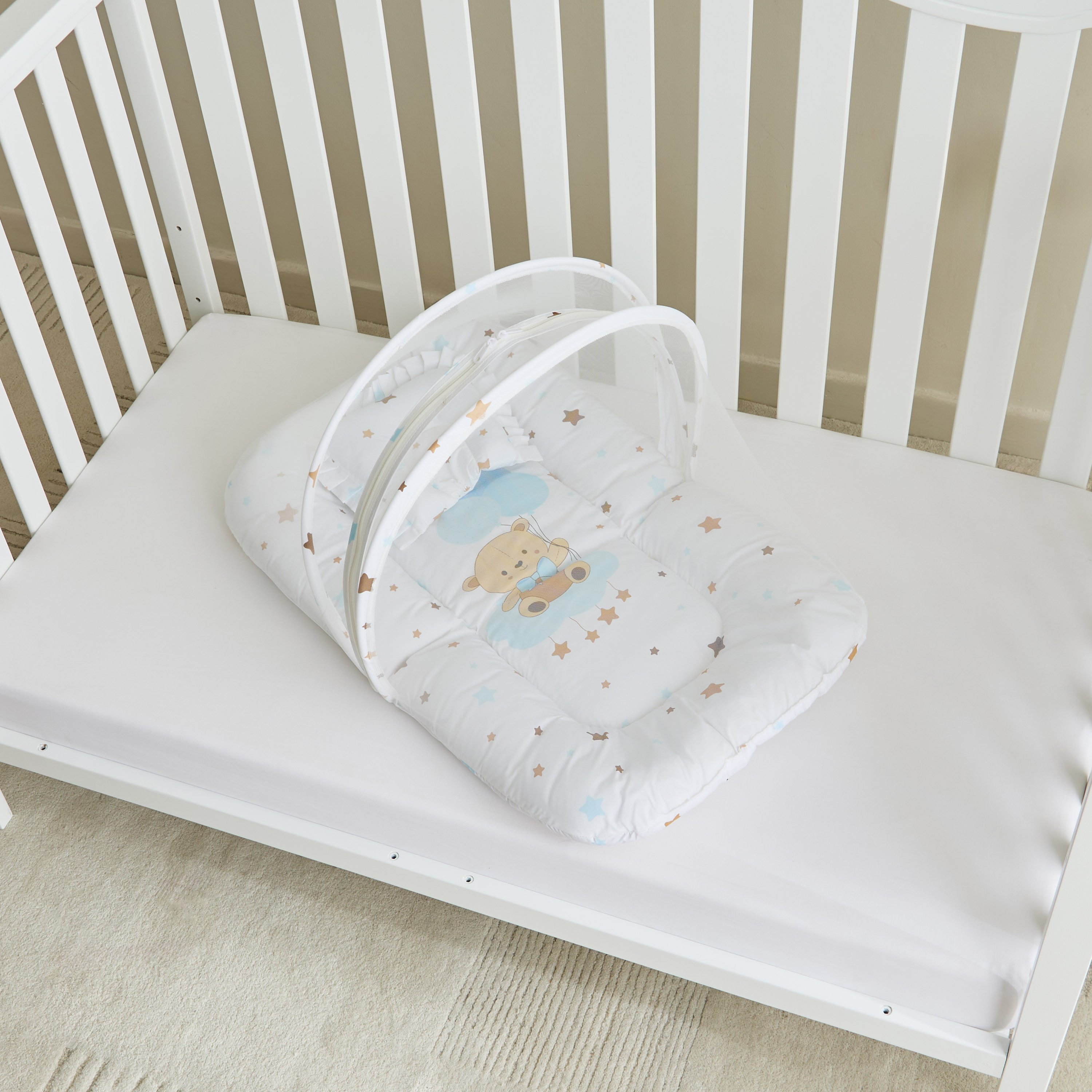 Juniors Baby Bed with Net-baby-nursery-blanketsandswaddles-swaddlesandsleepingbags-image-1