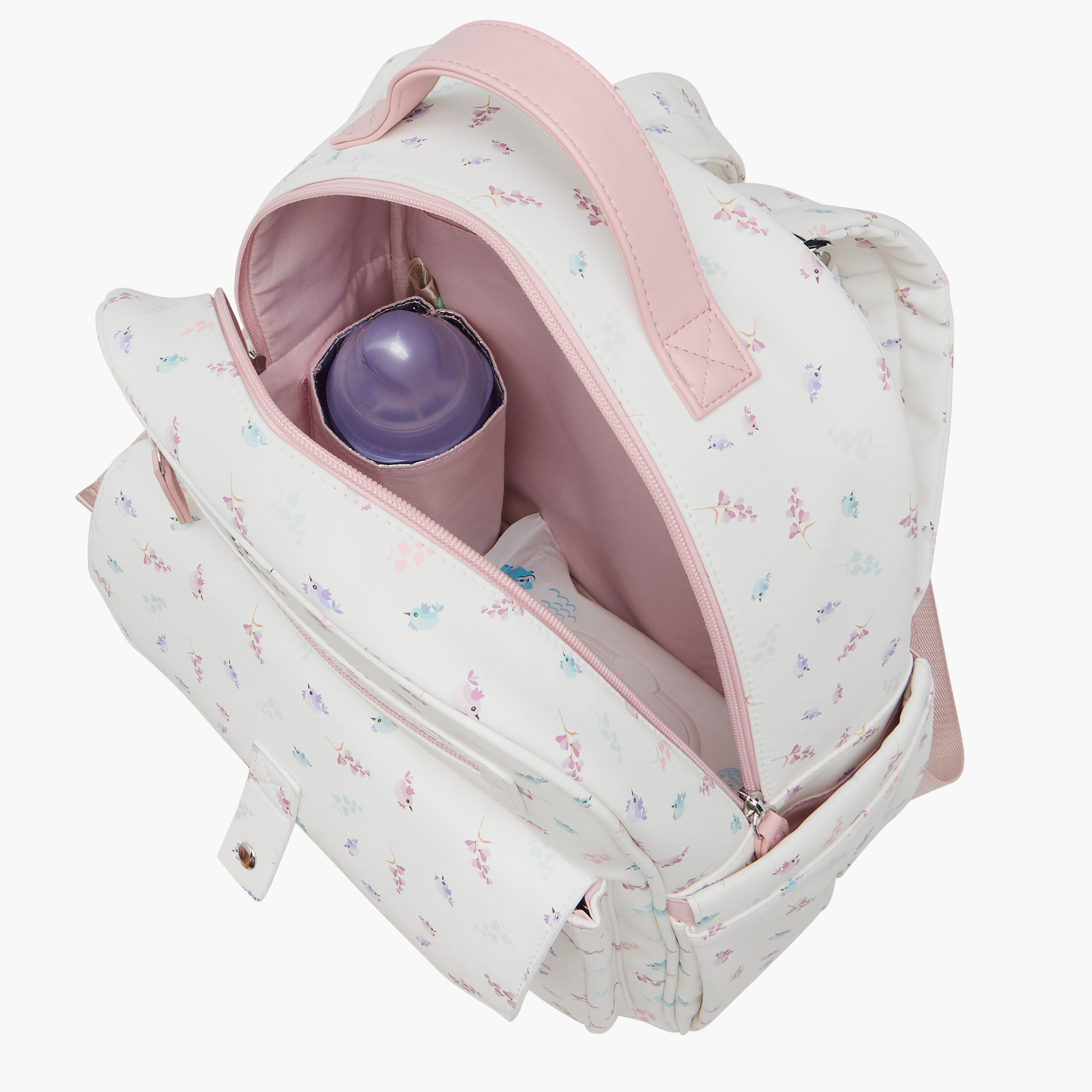 Giggles Bird Print Diaper Backpack with Adjustable Straps-baby-diapering-diaperbags-image-16