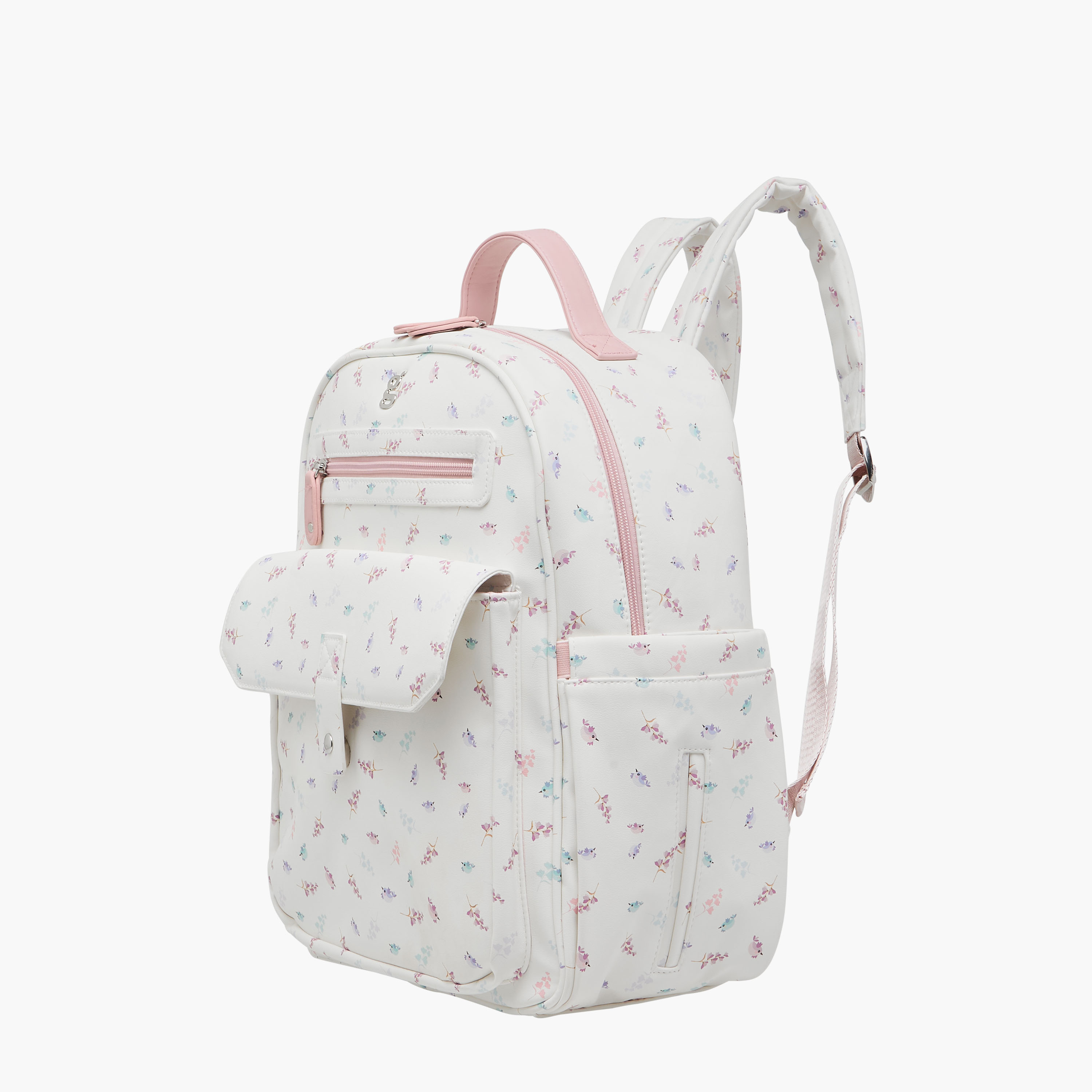 Giggles Bird Print Diaper Backpack with Adjustable Straps-baby-diapering-diaperbags-image-4