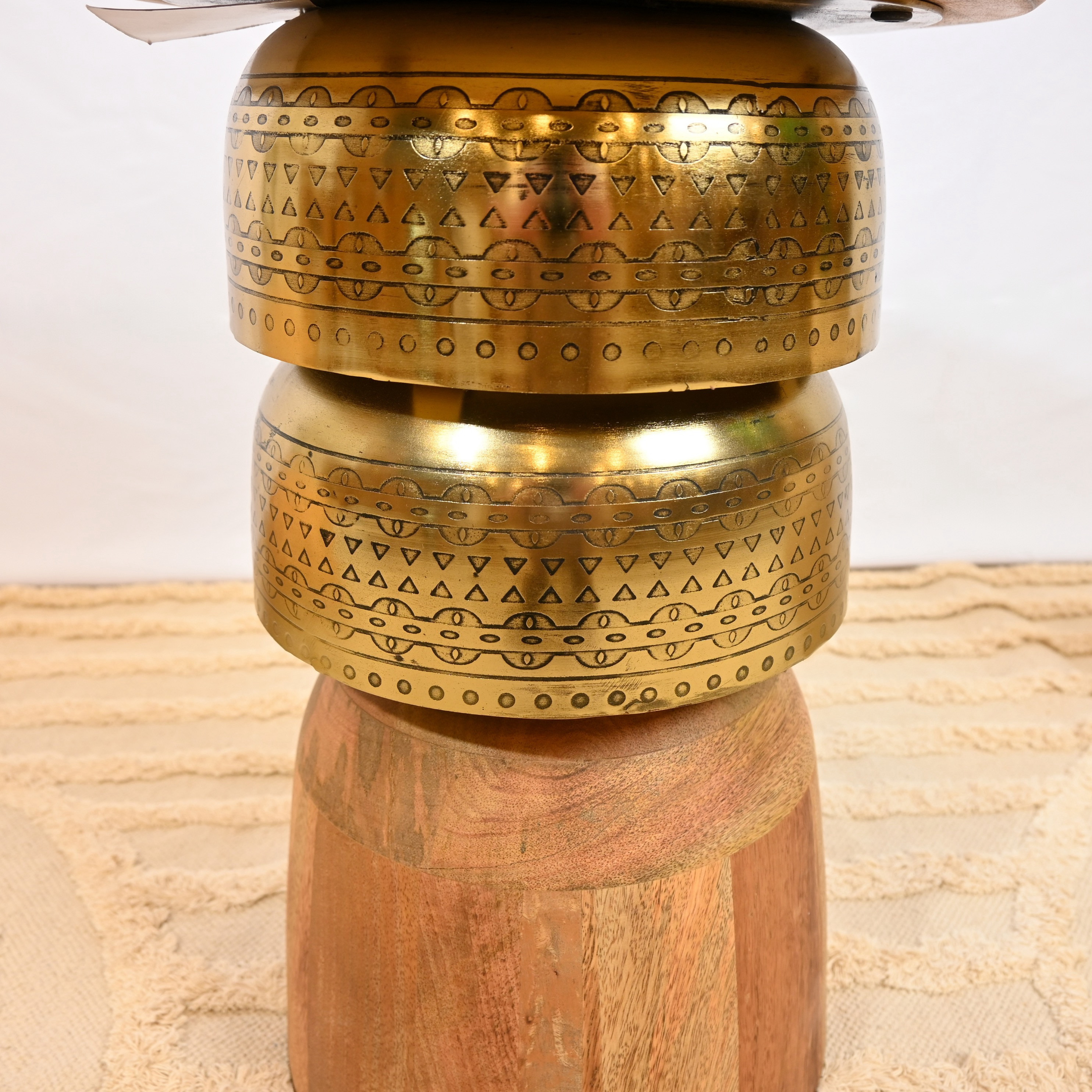 Crafted by Lifestyle Wooden Top Accent Table with Pedestal Base - 40x40x50 cms-furniture-livingroom-sideandendtables-image-4