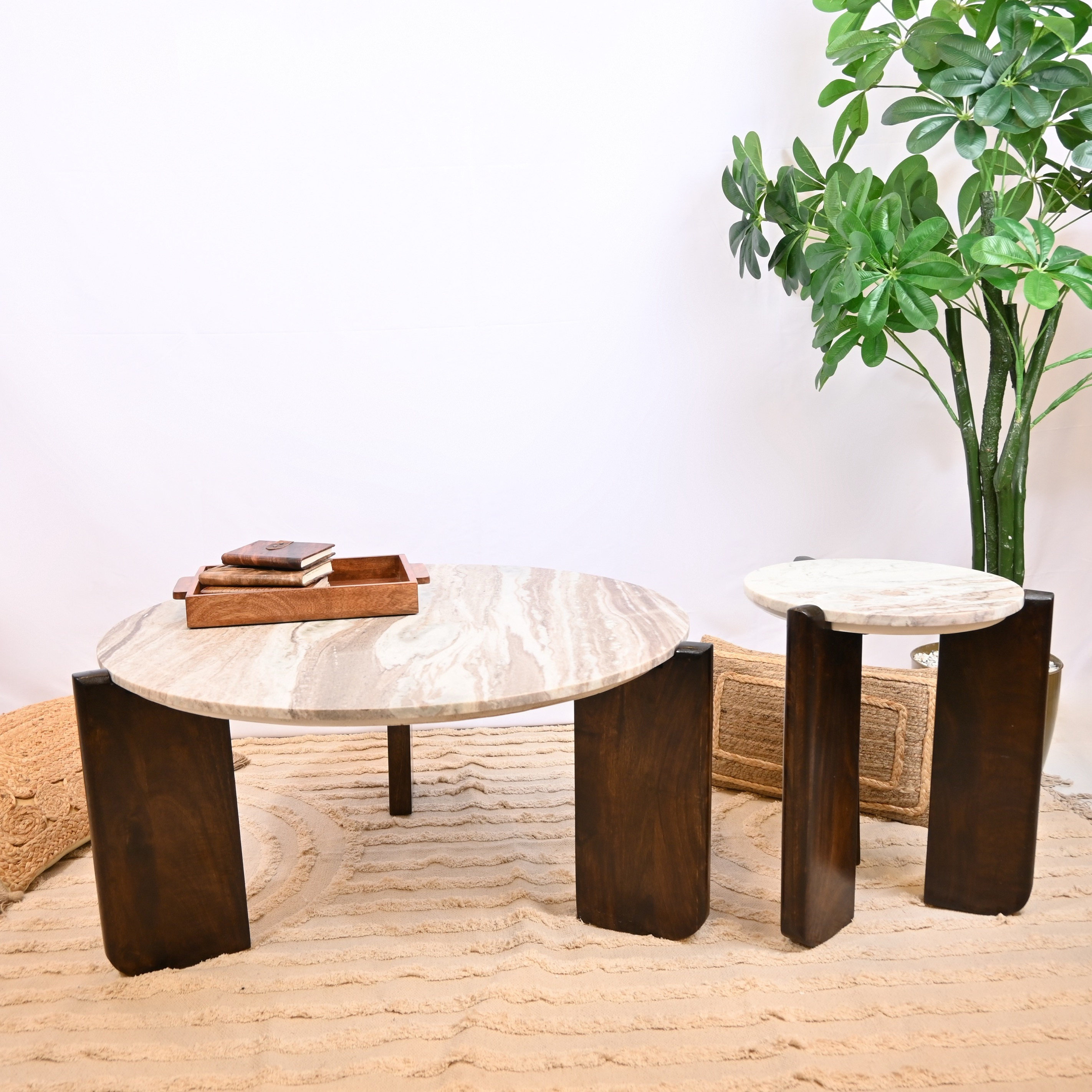 طاولة قهوة بسطح رخام من لايف ستايل - 90 سم-furniture-livingroom-coffeetables-image-5