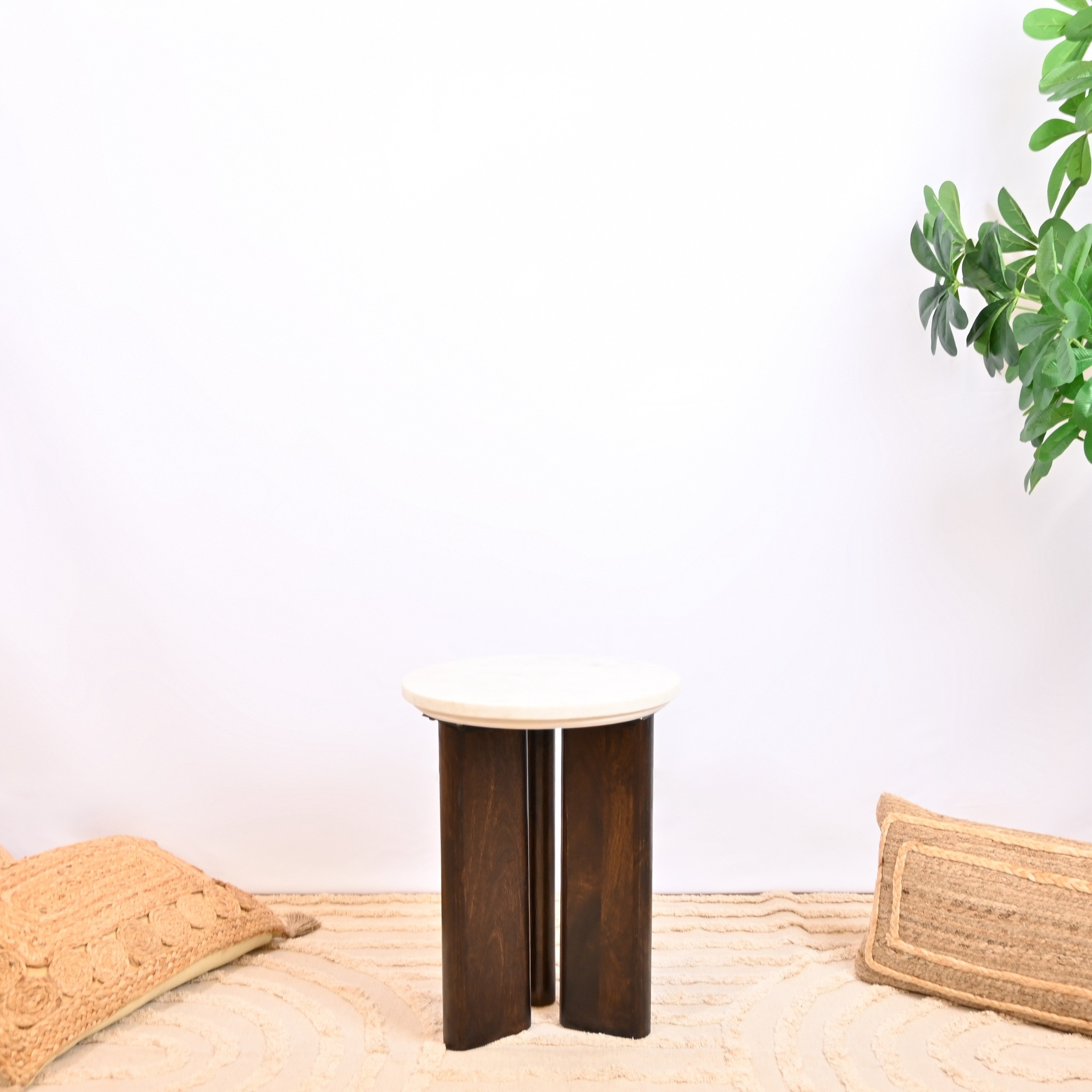 Crafted by Lifestyle Marble Top Accent Table - 40x50 cms-furniture-livingroom-sideandendtables-image-2