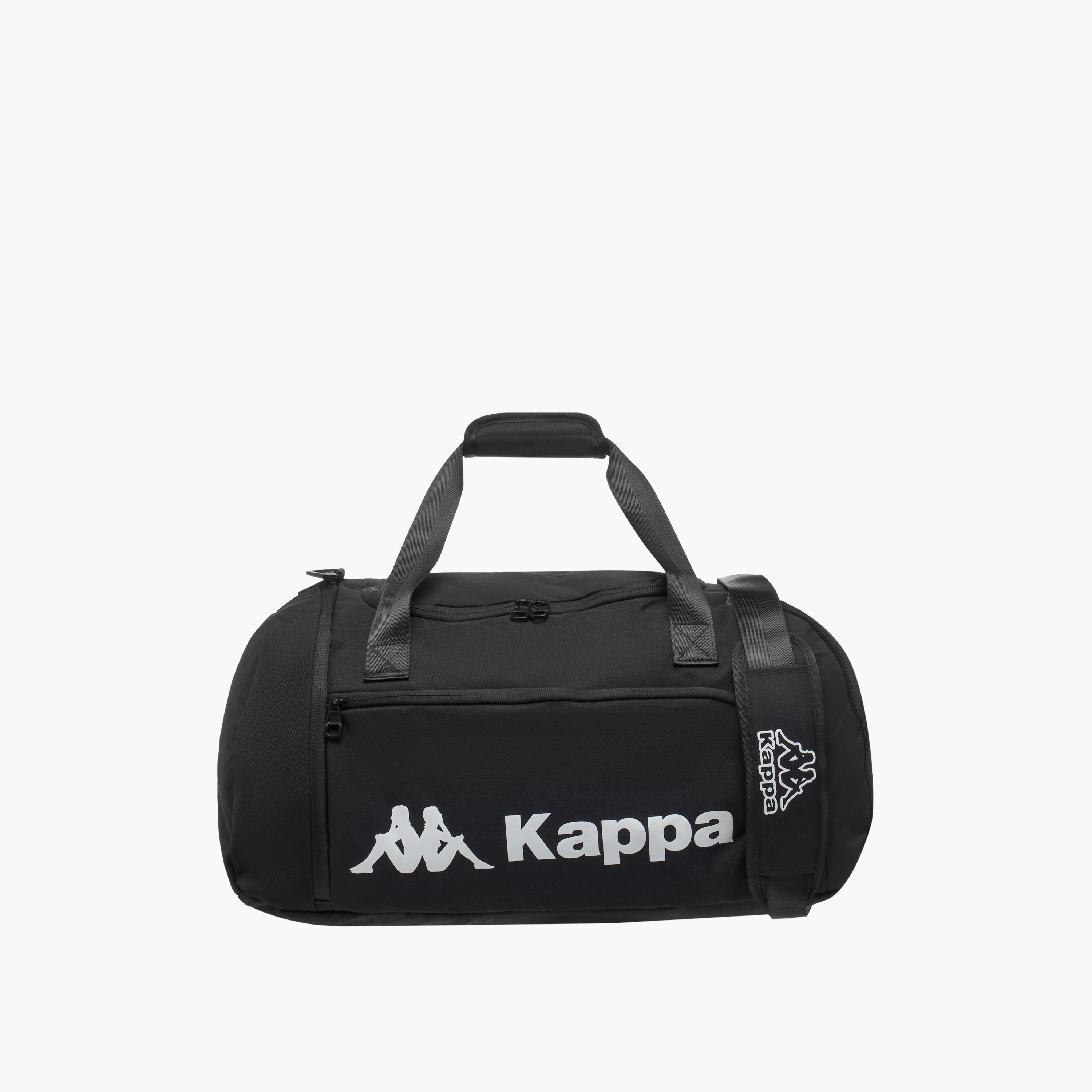 Kappa Logo Print Duffle Bag with Detachable Strap-travel-luggagesandbags-dufflebags-image-1