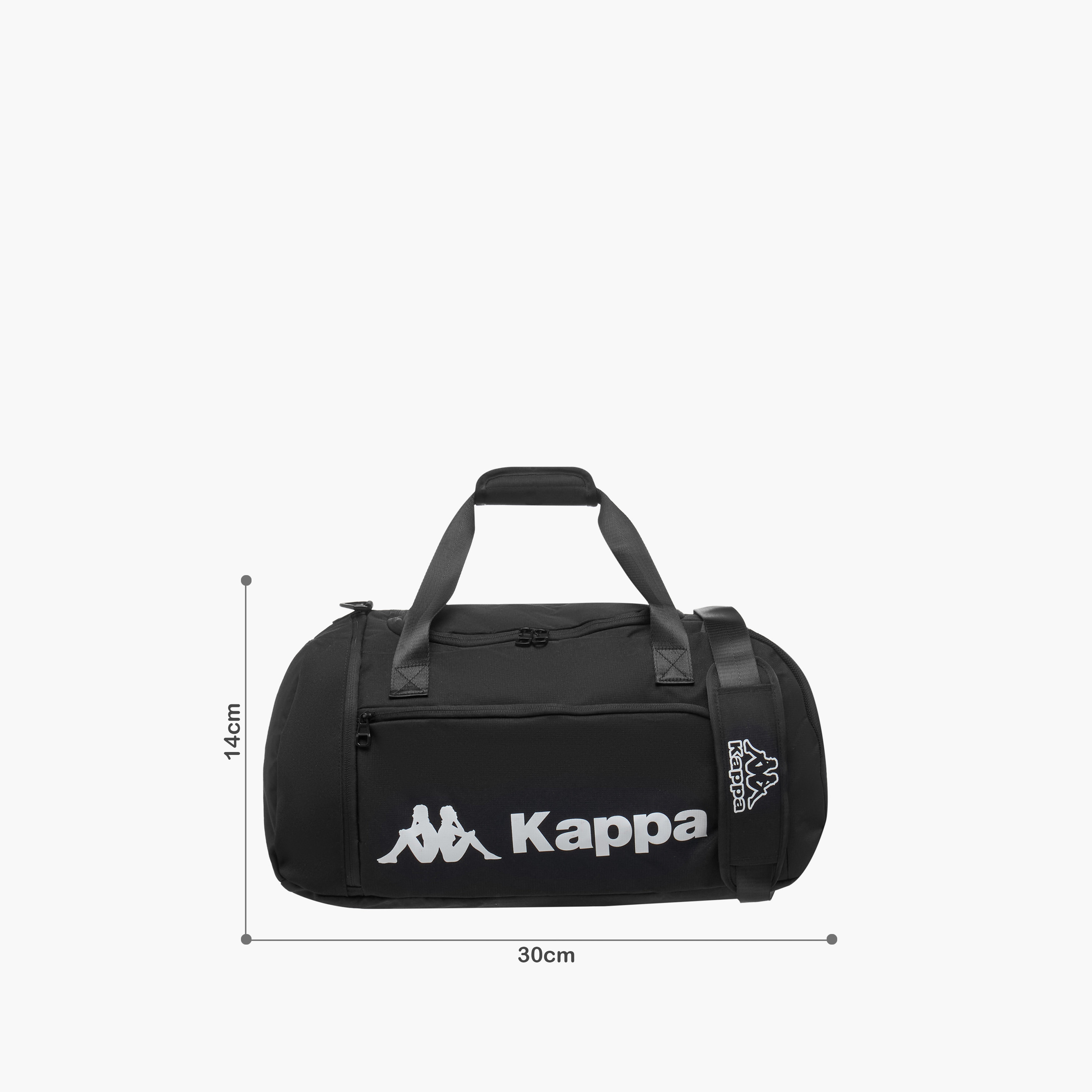 Kappa Logo Print Duffle Bag with Detachable Strap-travel-luggagesandbags-dufflebags-image-2