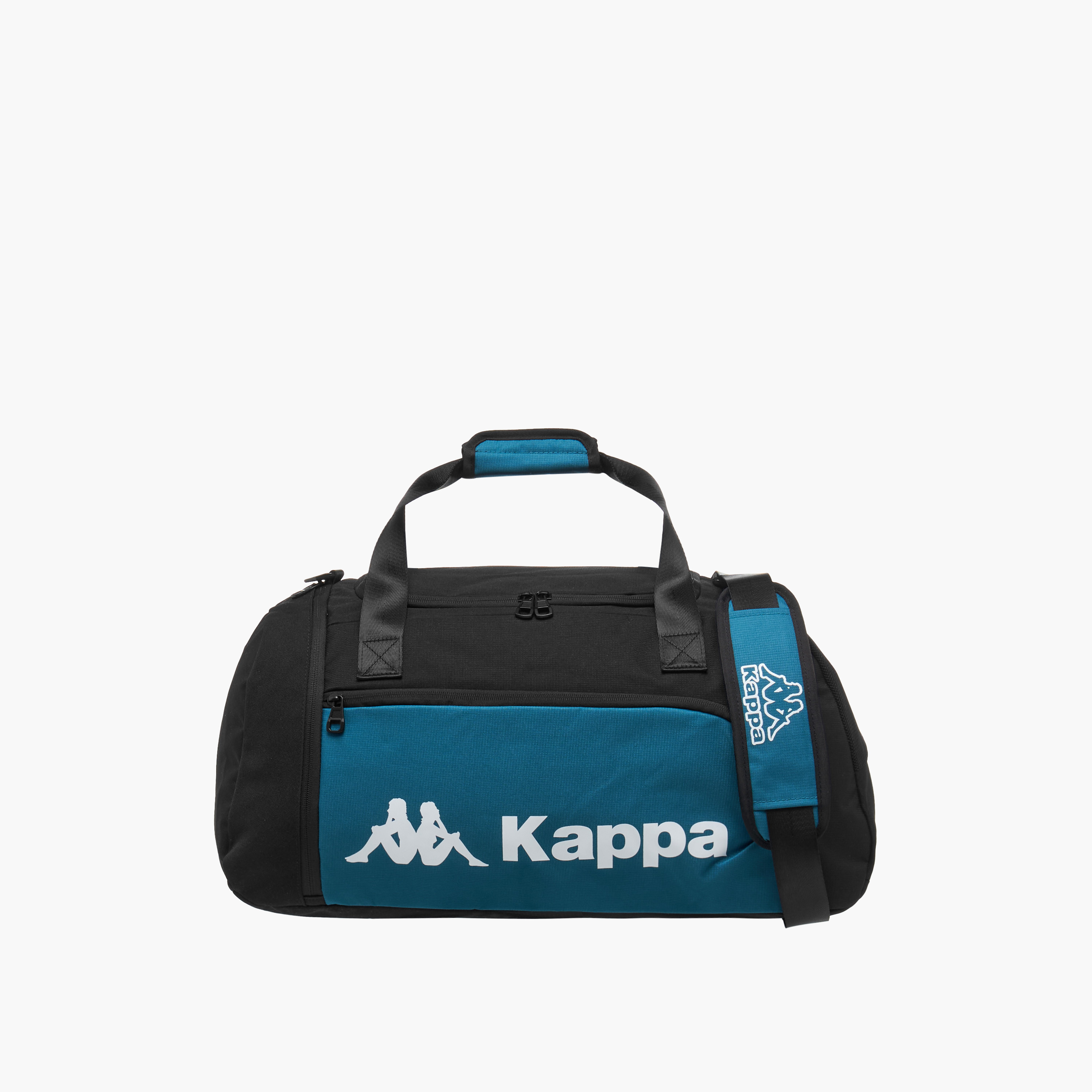 Kappa Logo Print Duffle Bag with Detachable Strap-travel-luggagesandbags-dufflebags-image-1