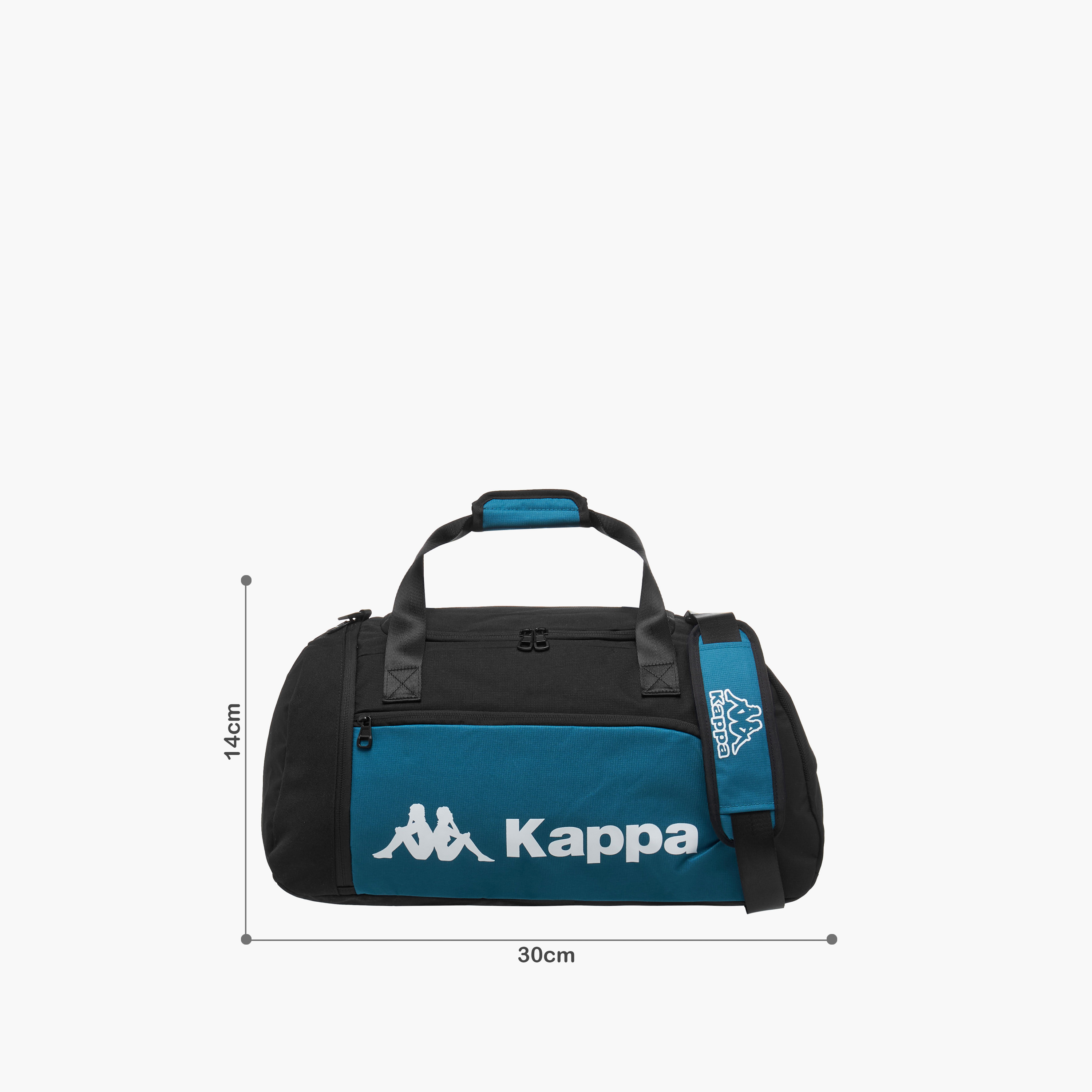 Kappa Logo Print Duffle Bag with Detachable Strap-travel-luggagesandbags-dufflebags-image-2