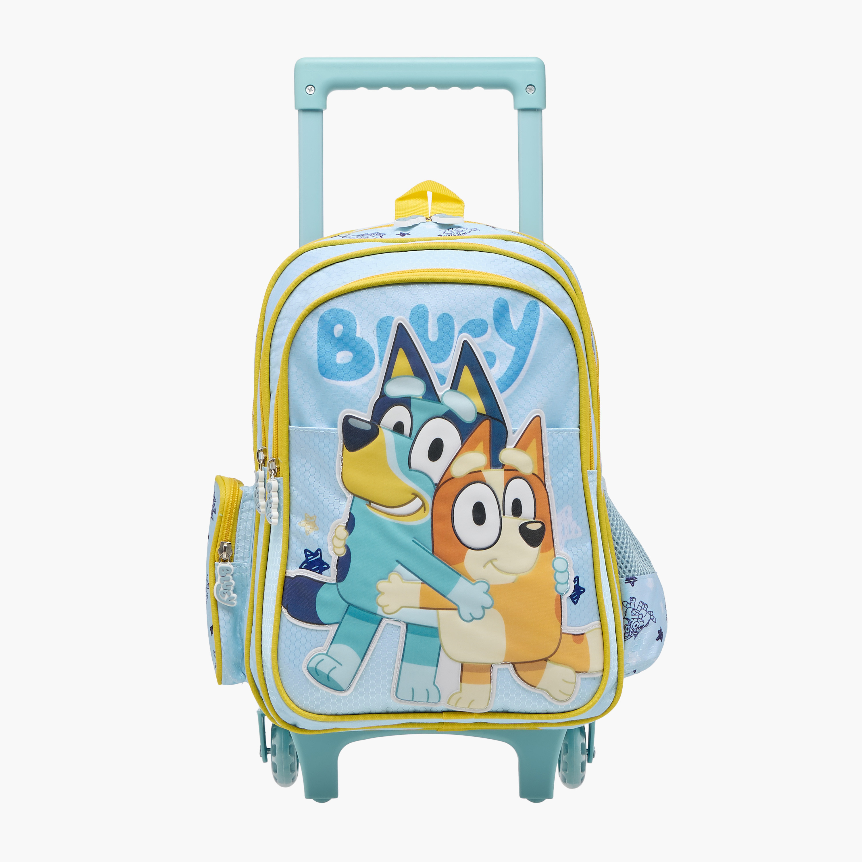 Bluey Print Trolley Backpack with Retractable Handle and Zip Closure - 16 Inches-school-bagsandbackpacks-trolleybags-image-1