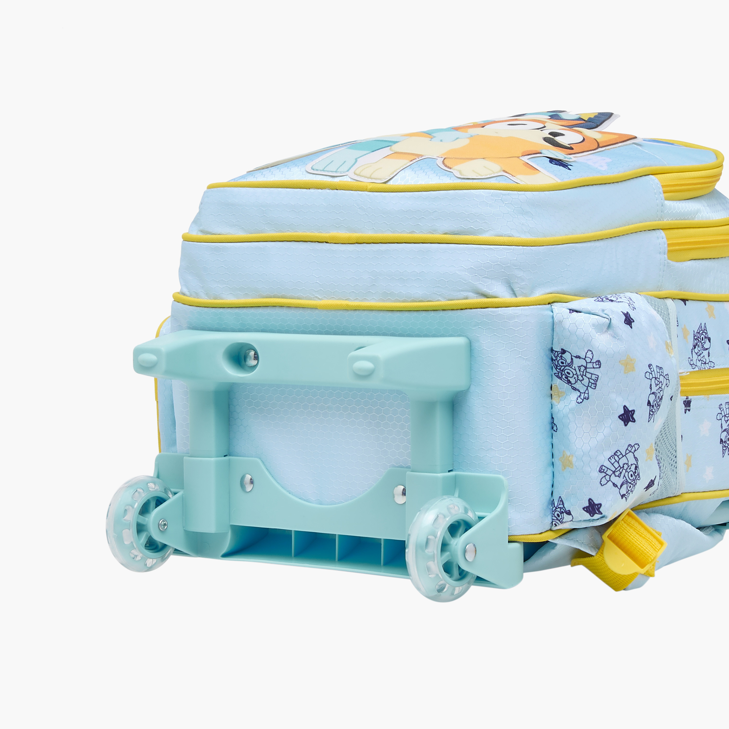 شنطة ظهر ترولي بمقبض قابل للسحب وسحاب إغلاق وطبعات بلوي - 14 بوصة-school-bagsandbackpacks-trolleybags-image-1