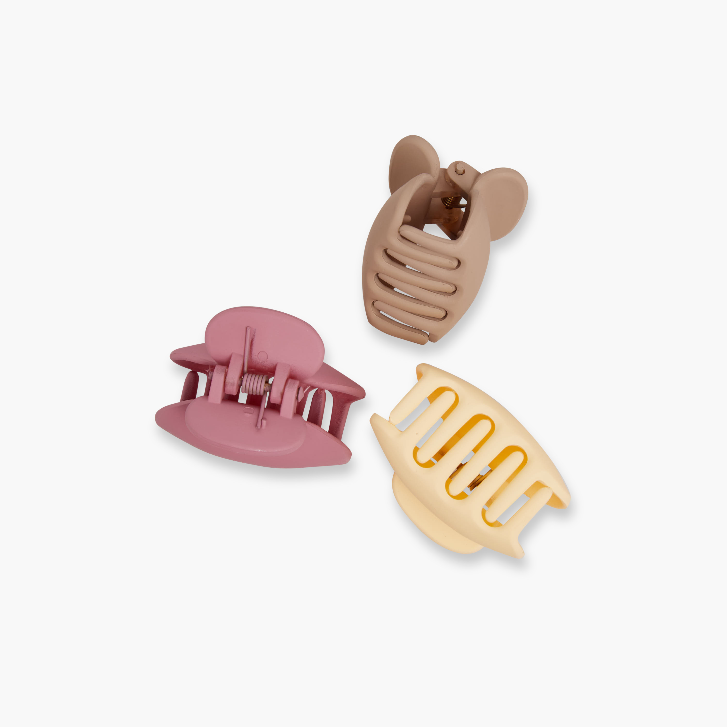 Pack of 3 Shell Hair Clamps with Matte Finish-women-hairaccessories-clamps-image-6