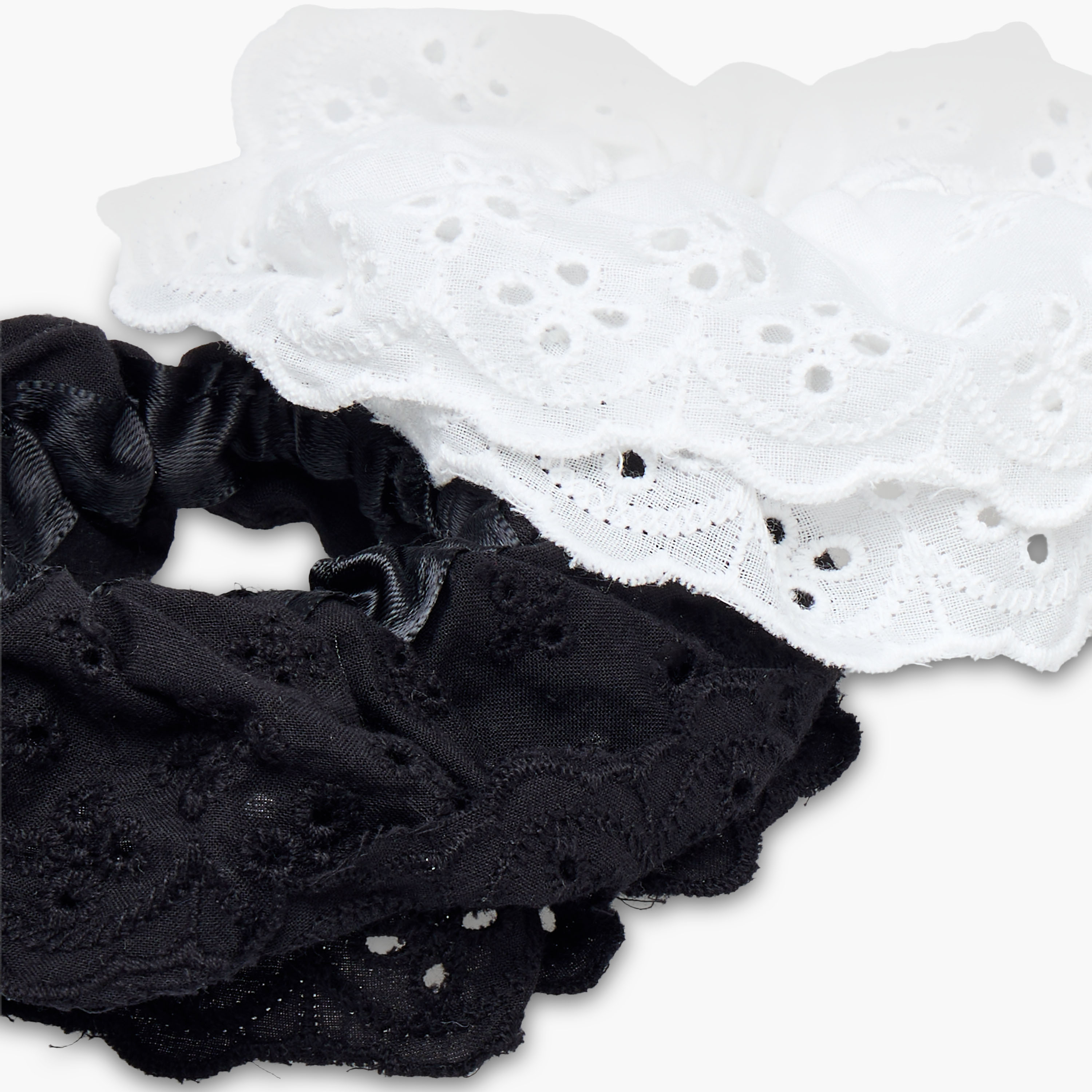 Pack of 2 Schiffli Lace Detail Hair Scrunchie-women-hairaccessories-scrunchies-image-6