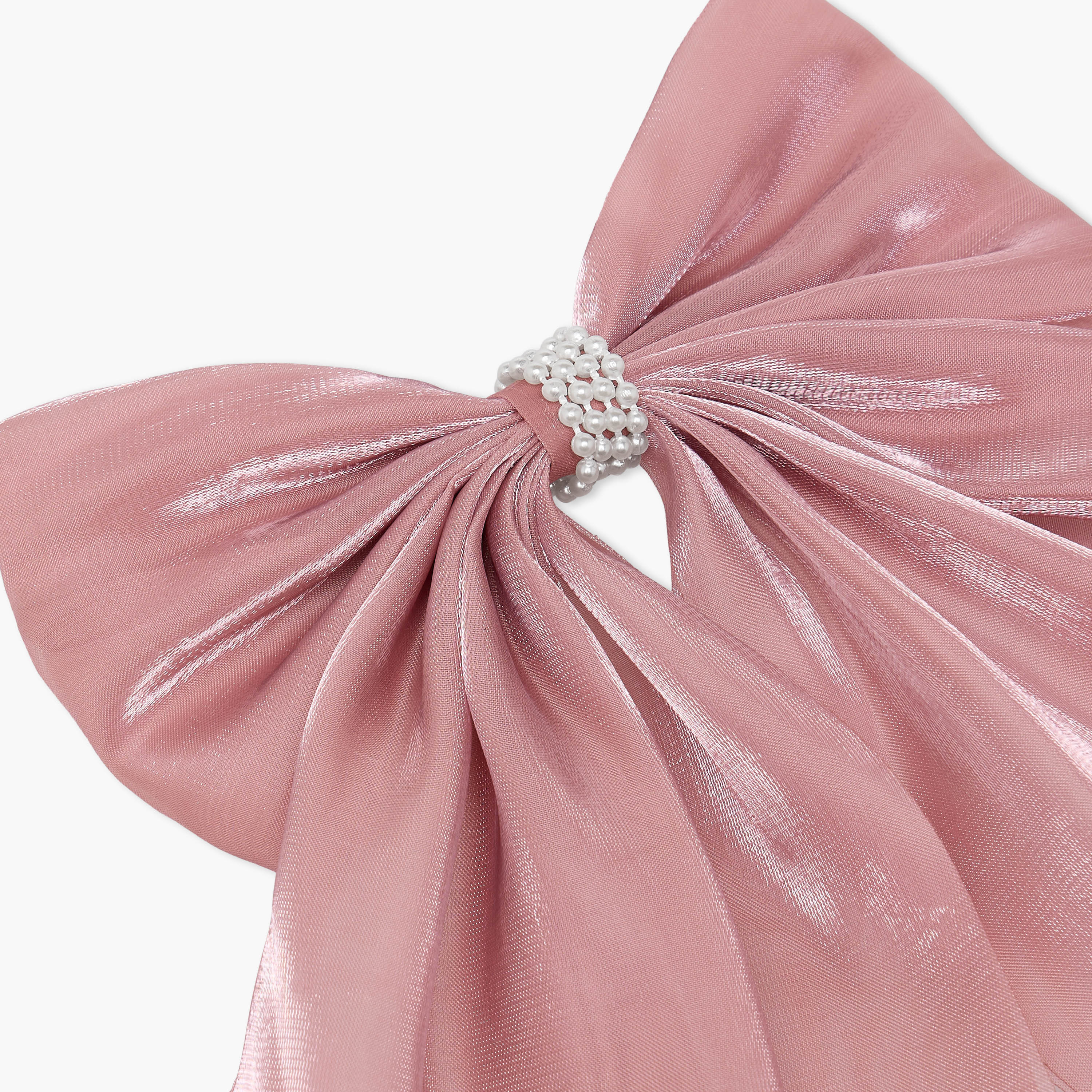 Pearl Embellished Bow Barrette Hair Clip-women-hairaccessories-clips-image-2