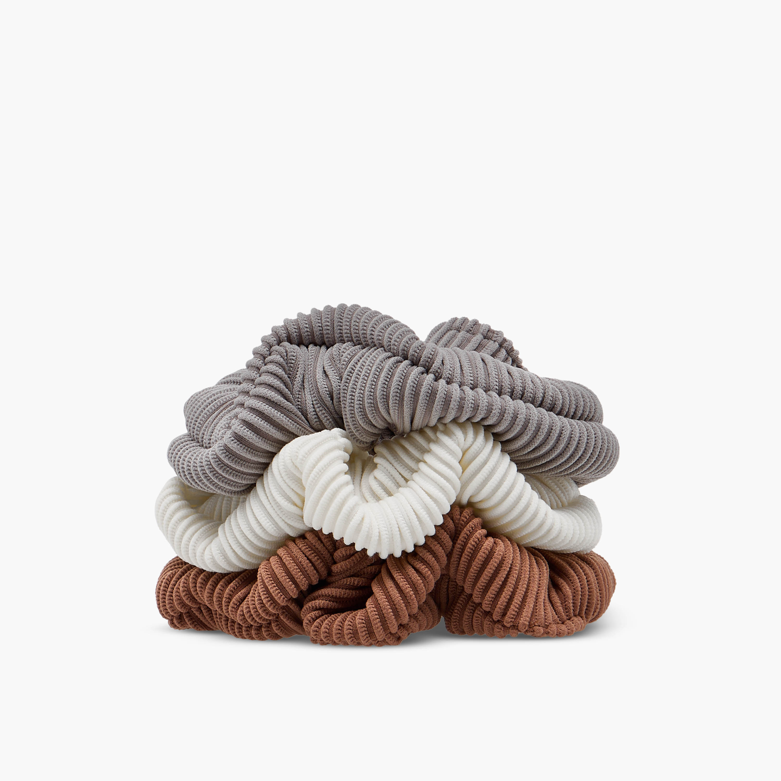 أربطة شعر بارزة الملمس - طقم 3 قطع-women-hairaccessories-scrunchies-image-2