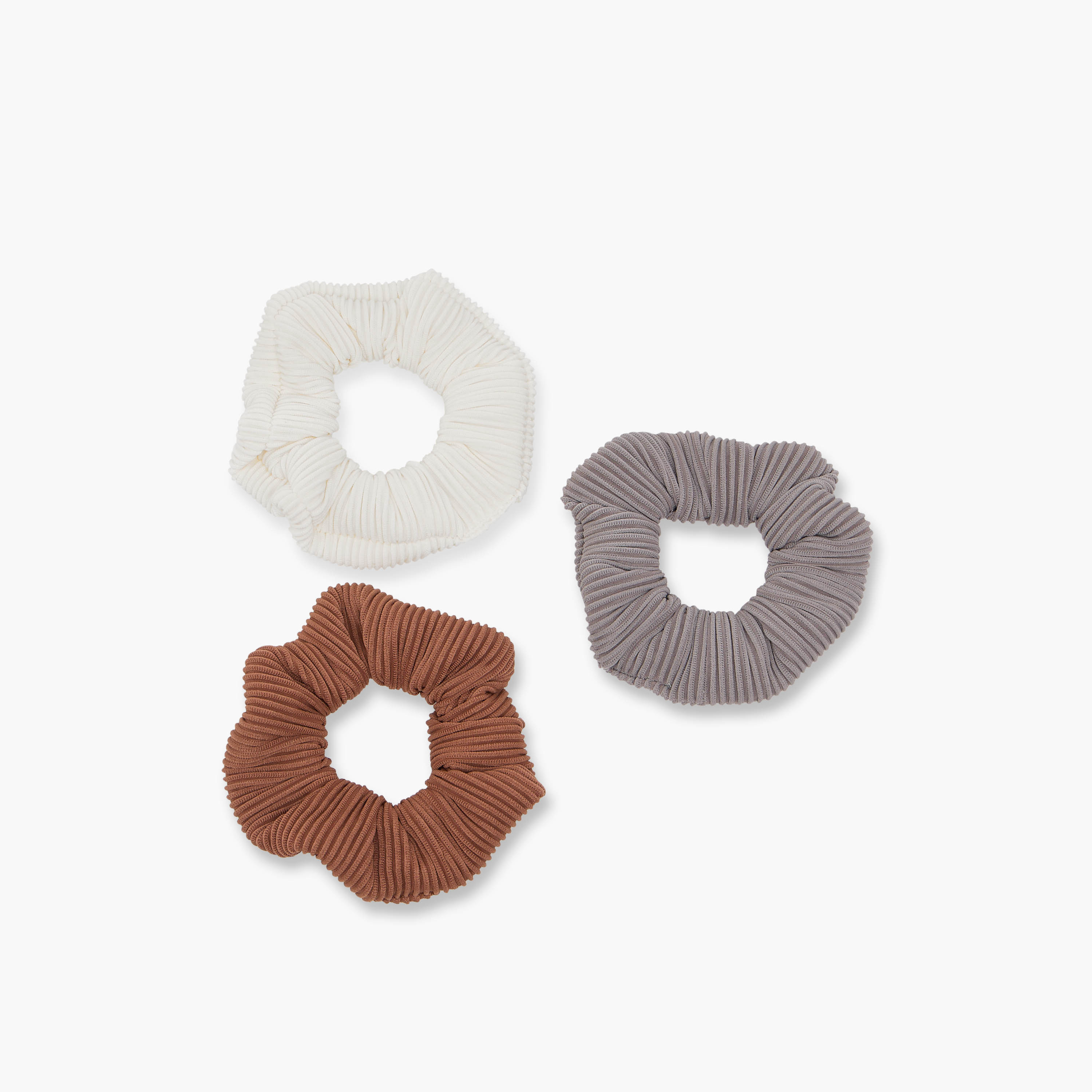 أربطة شعر بارزة الملمس - طقم 3 قطع-women-hairaccessories-scrunchies-image-4