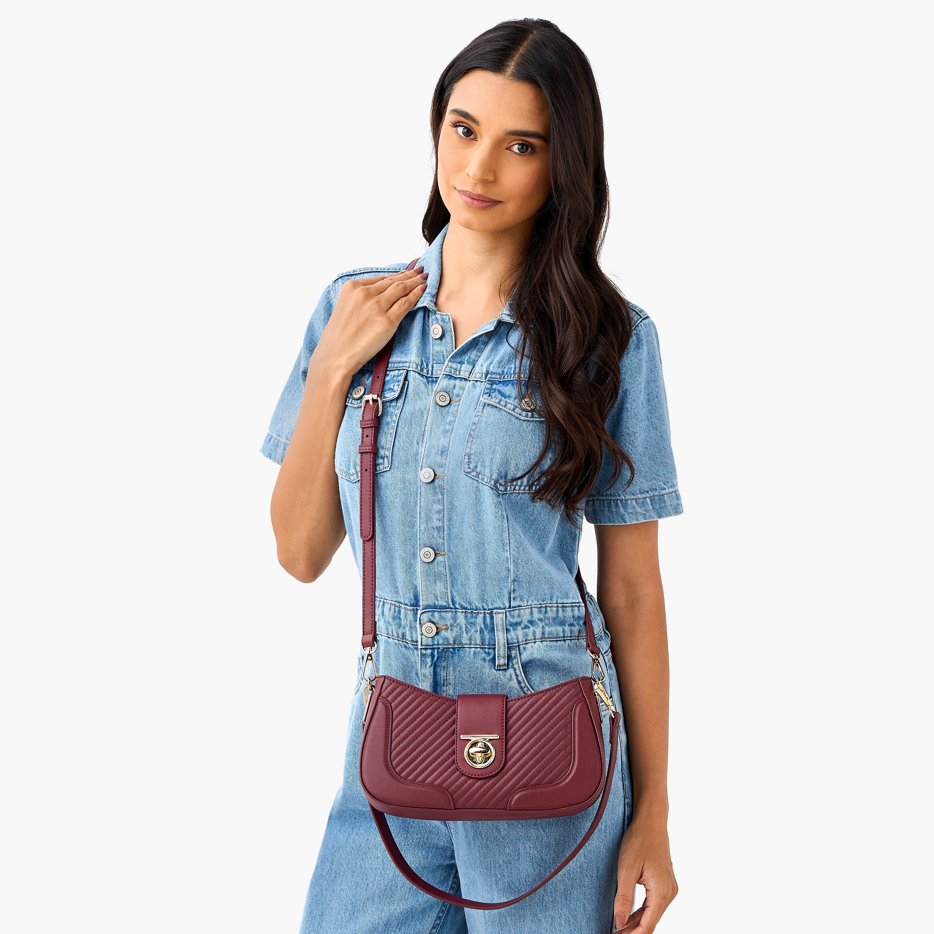 Sasha Quilted Crossbody Bag with Detachable Strap and Zip Closure-women-bagsandwallets-handbags-image-2
