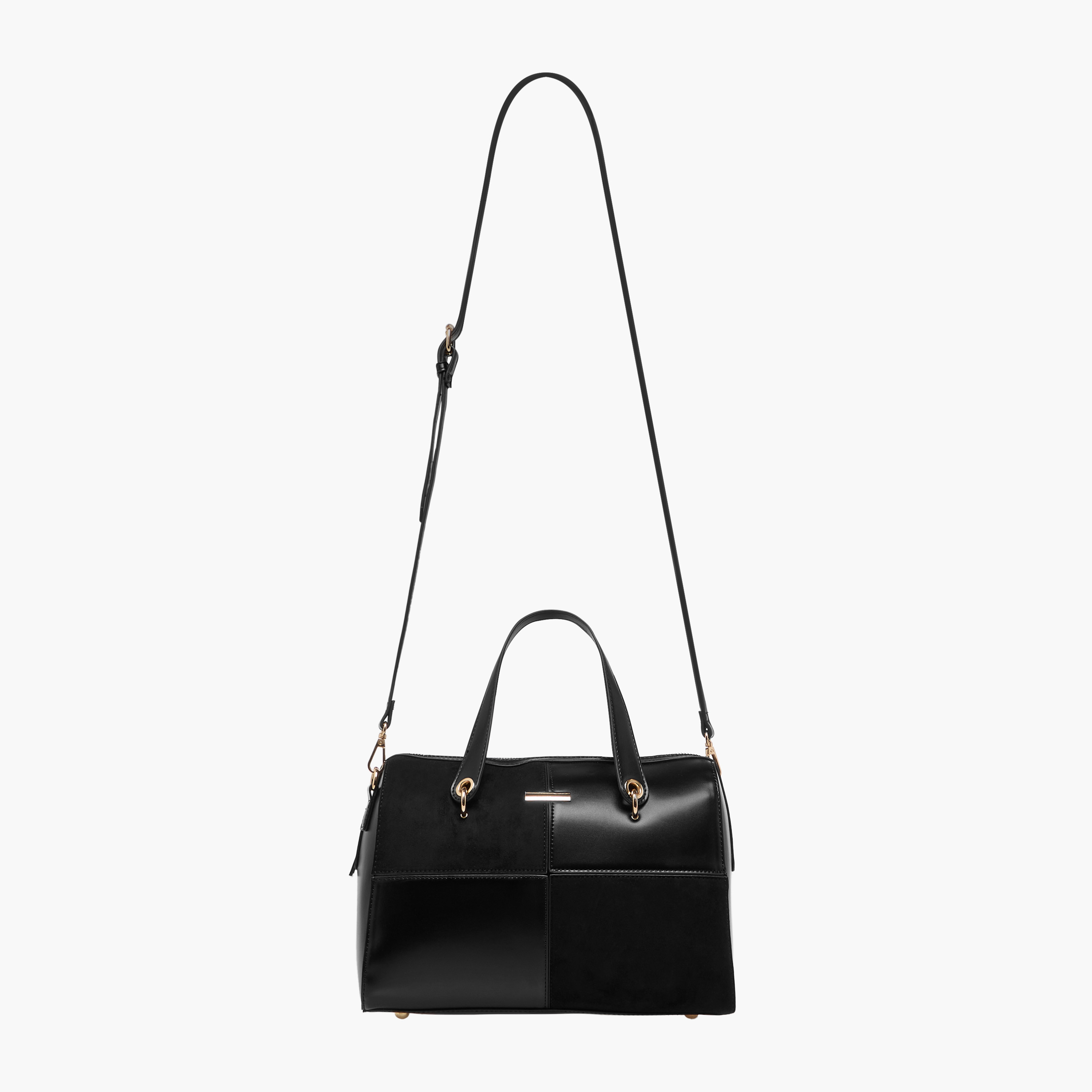 Sasha Panelled Tote Bag with Detachable Strap and Zip Closure-women-bagsandwallets-handbags-image-3