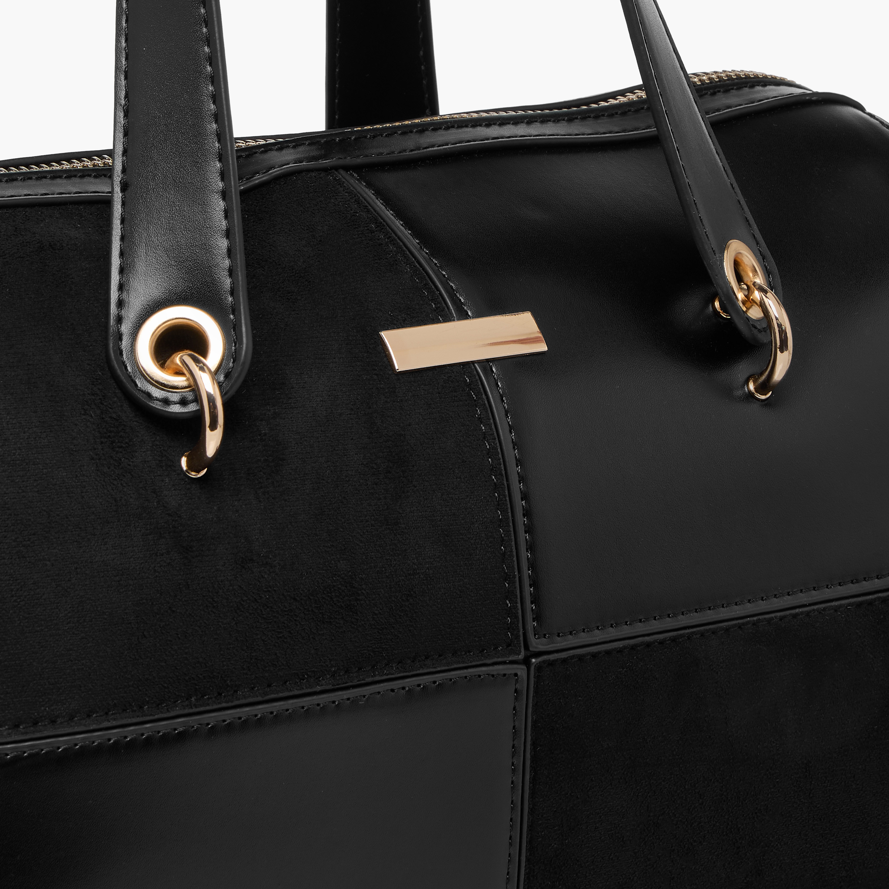 Sasha Panelled Tote Bag with Detachable Strap and Zip Closure-women-bagsandwallets-handbags-image-5