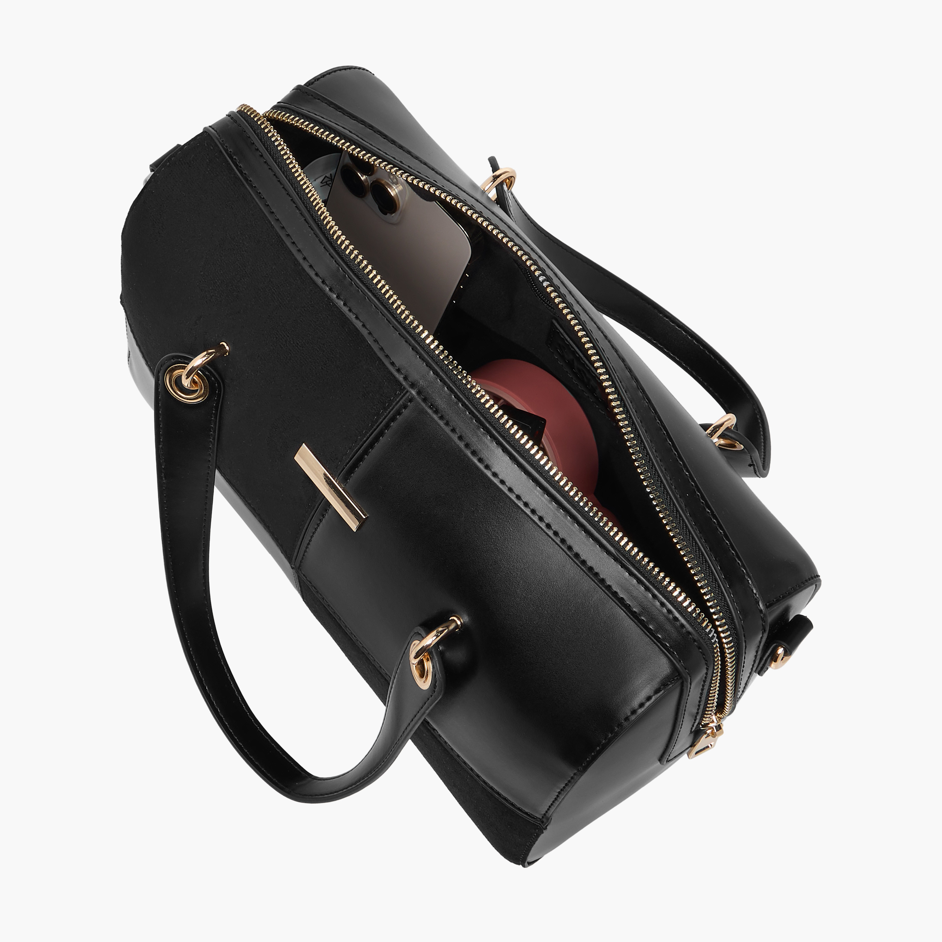 Sasha Panelled Tote Bag with Detachable Strap and Zip Closure-women-bagsandwallets-handbags-image-9