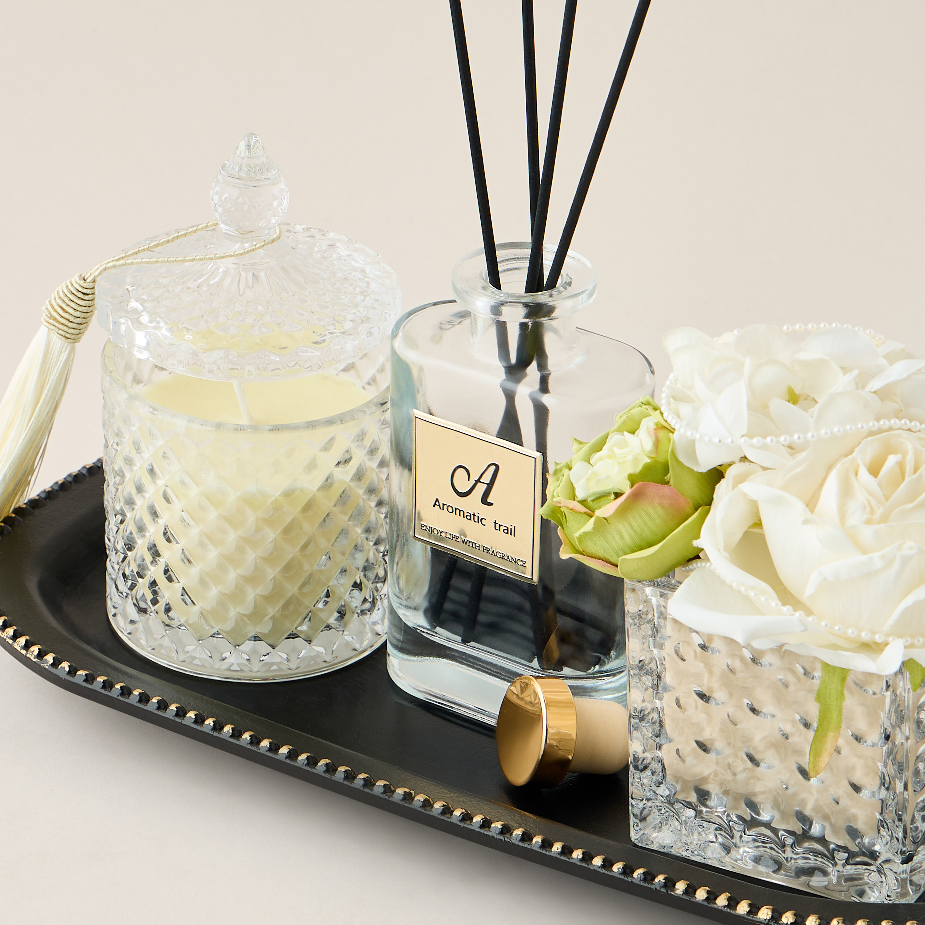 Rose Reed Diffuser Gift Set with Tray-household-homefragrance-fragrancegiftset-image-3